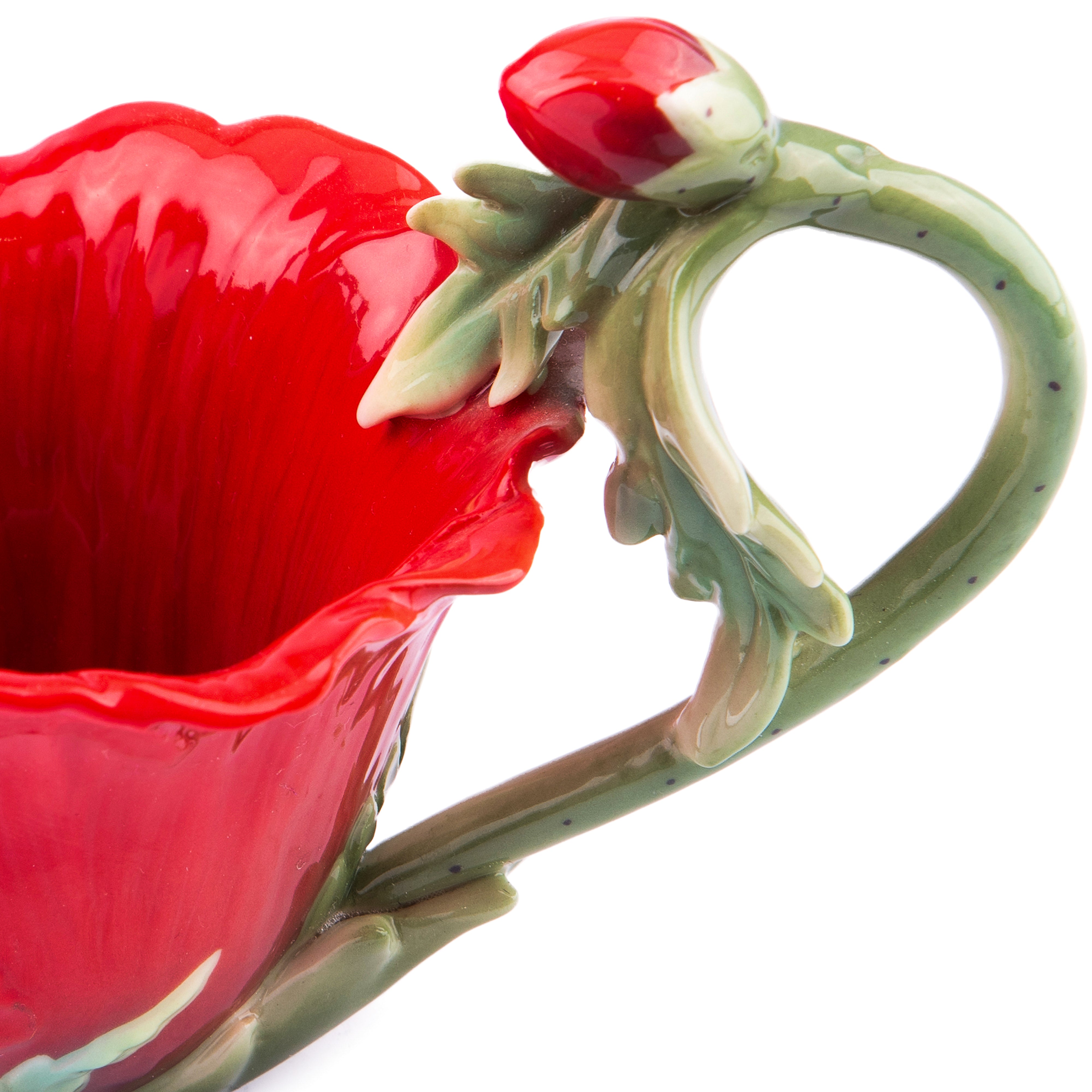 Franz Collection. Sugar Bowl with Spoon in Common Poppy Design