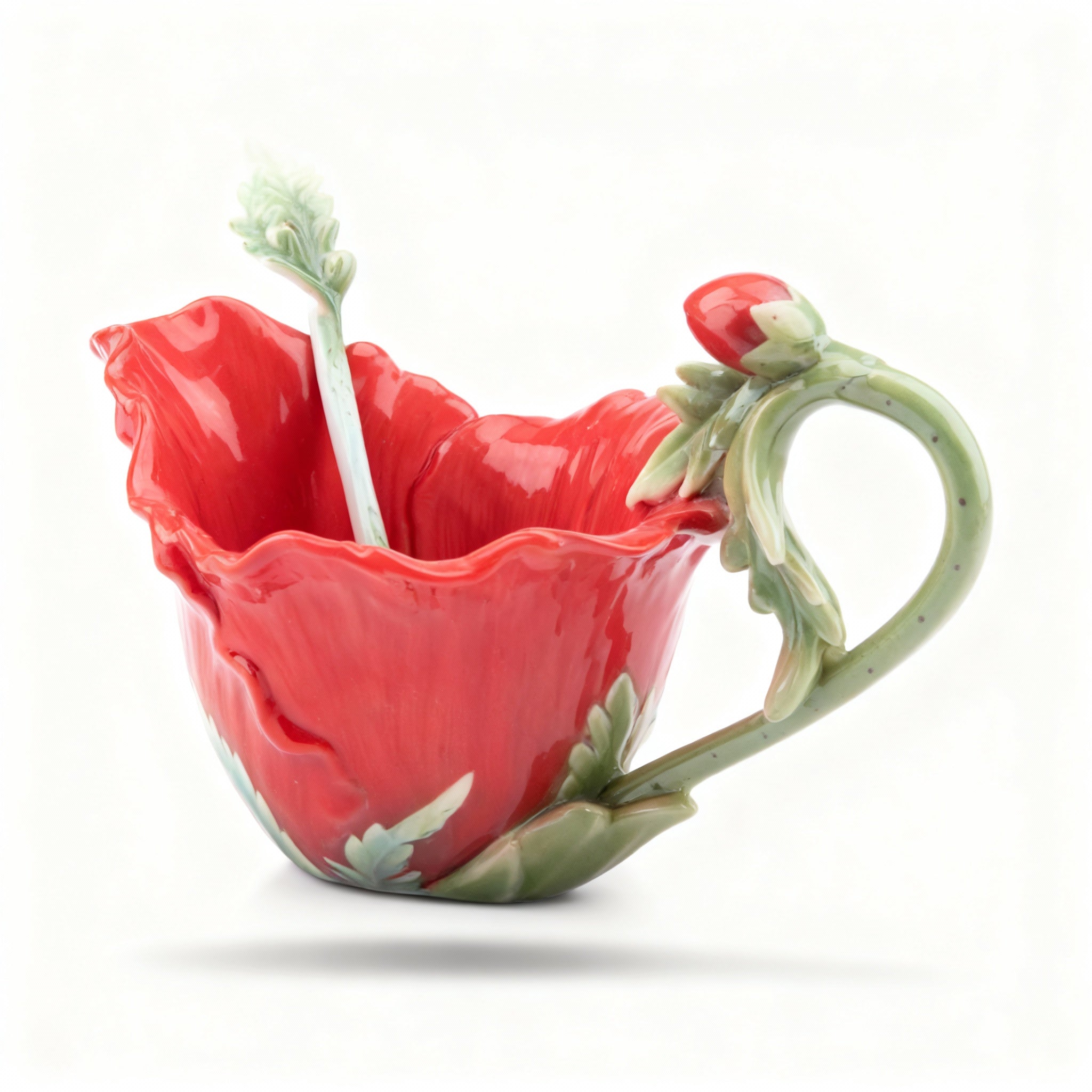 Franz Collection. Sugar Bowl with Spoon in Common Poppy Design