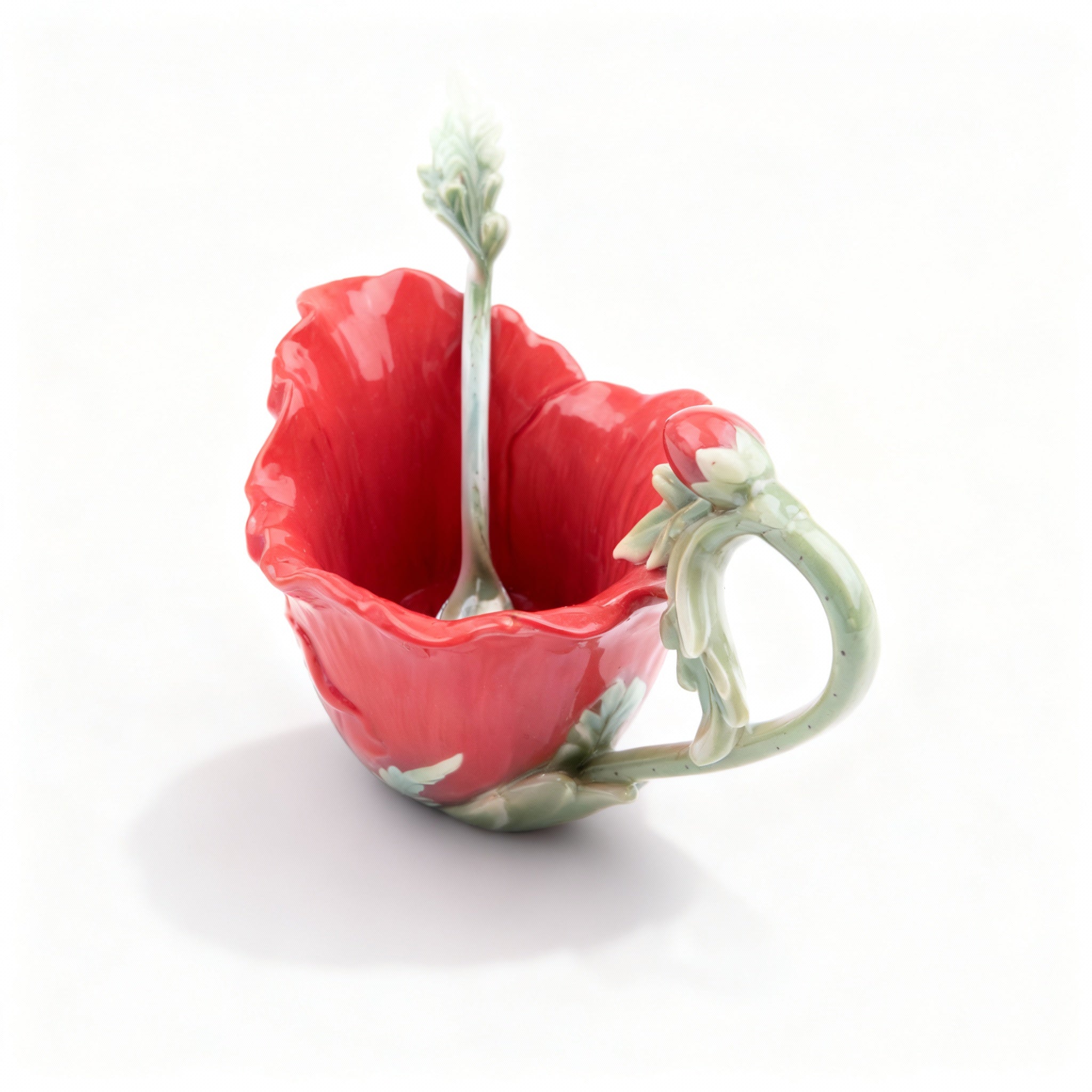 Franz Collection. Sugar Bowl with Spoon in Common Poppy Design