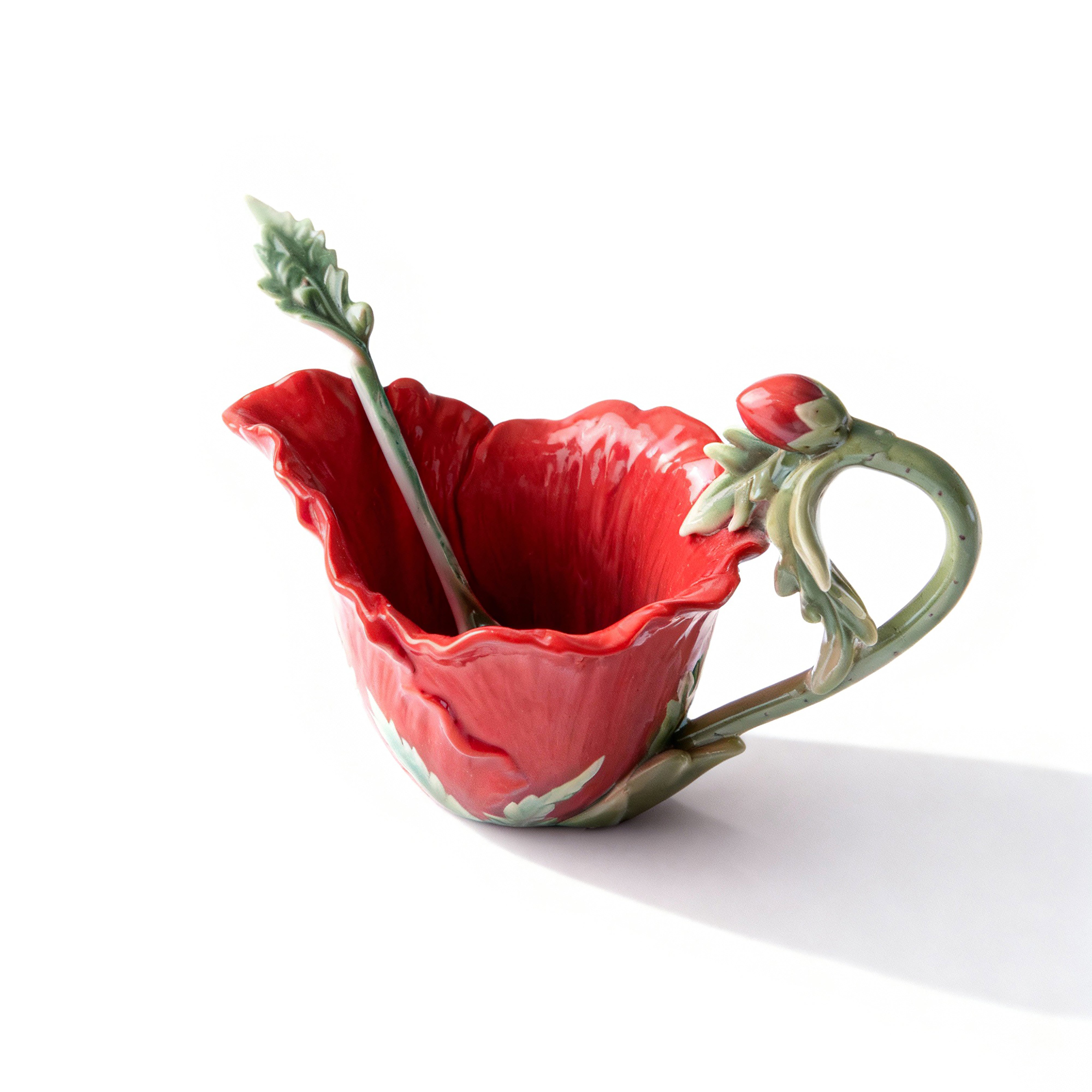 Franz Collection. Sugar Bowl with Spoon in Common Poppy Design