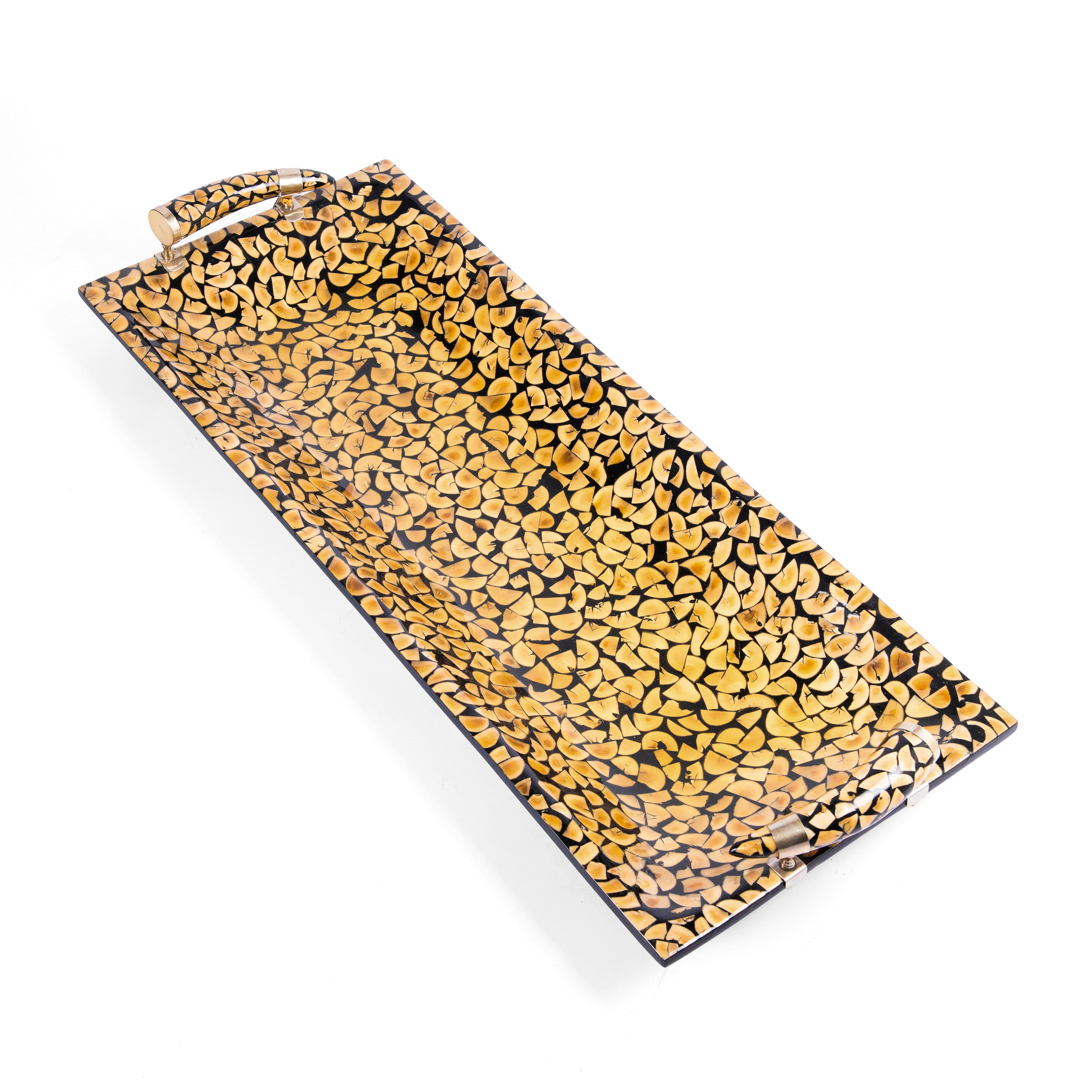 Saigon Interiors. Handmade Natural Wooden Tray Signed by the Artist. Large Size