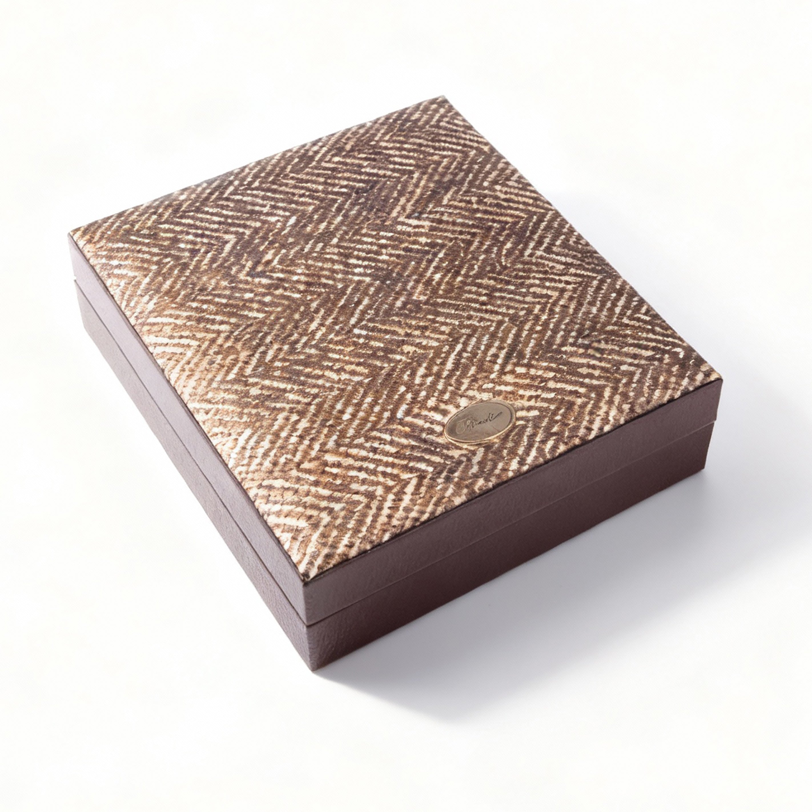 Renzo Romagnoli. Bridge Set Playing Cards Box in Snake Print. Medium Size