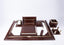 Renzo Romagnoli. Brown Leather Desk Set of 8 Pieces