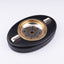 Renzo Romagnoli. Black Leather Ashtray in Oval Shape