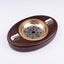 Renzo Romagnoli. Brown Leather Ashtray in Oval Shape