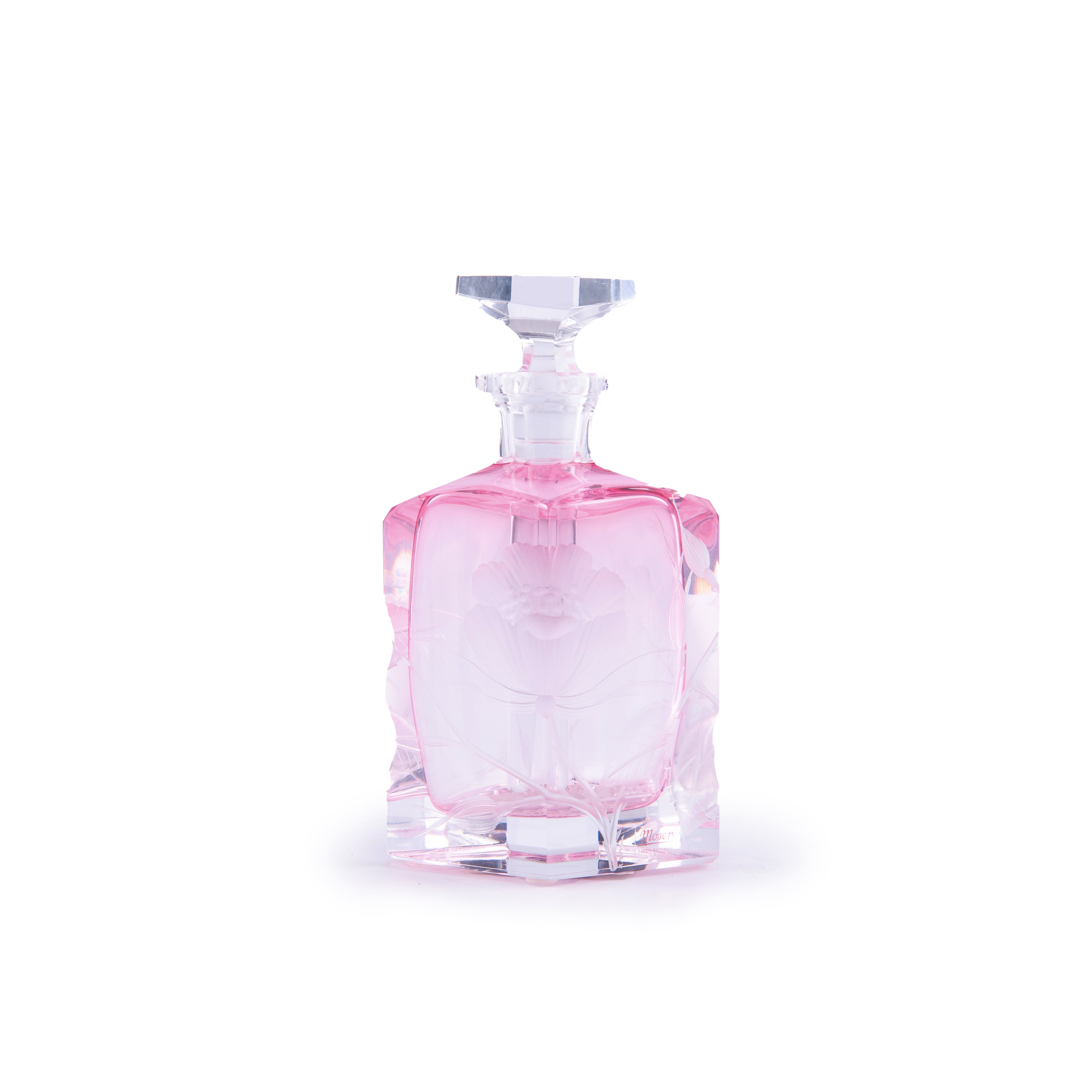 Moser. Pink Crystal Perfume Bottle. 100 ML