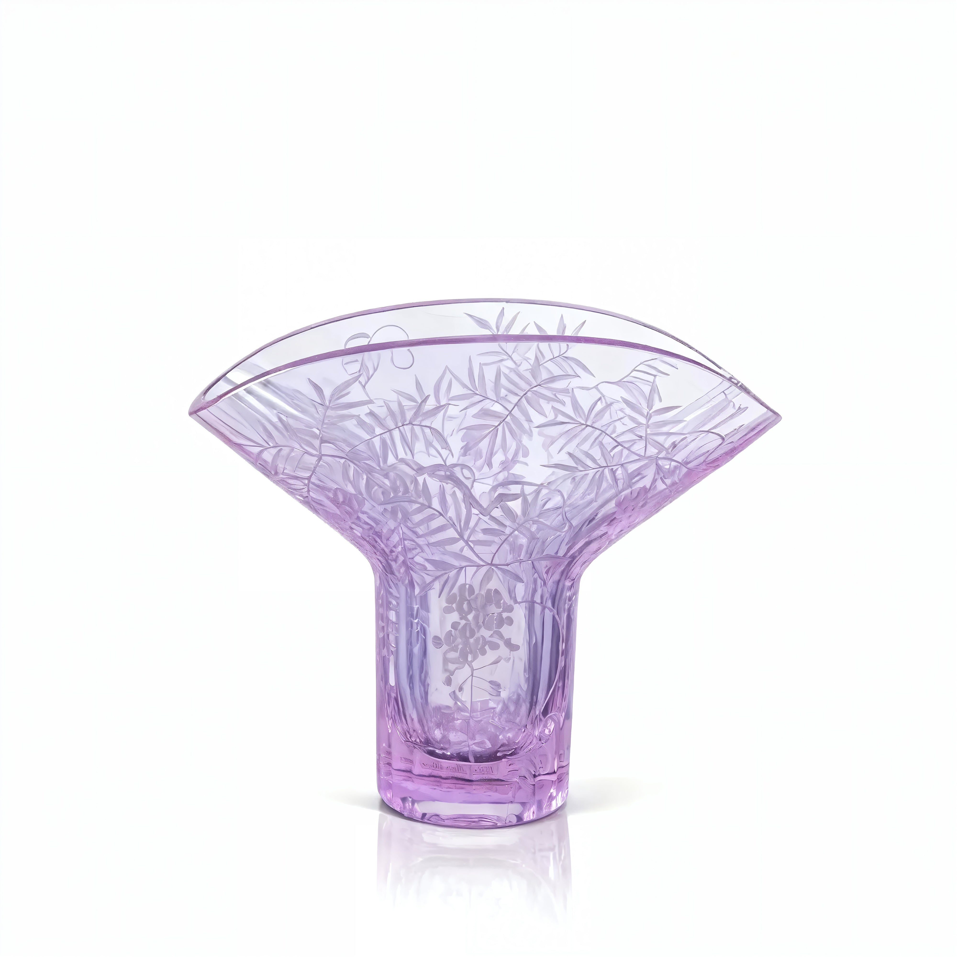 Moser. Crystal Vase Engraved with Plant Branches. (Limited Edition)