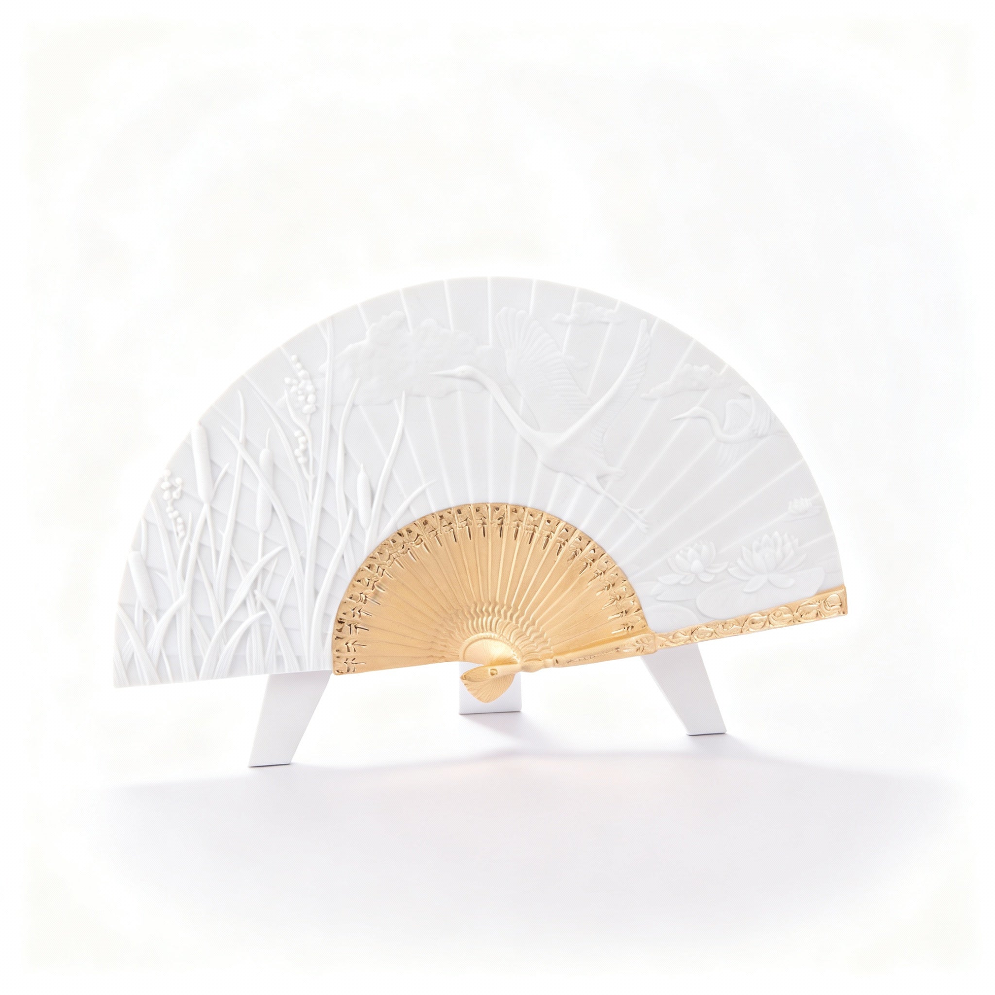 Lladró. Porcelain Summer Fan Figurine. Large Size