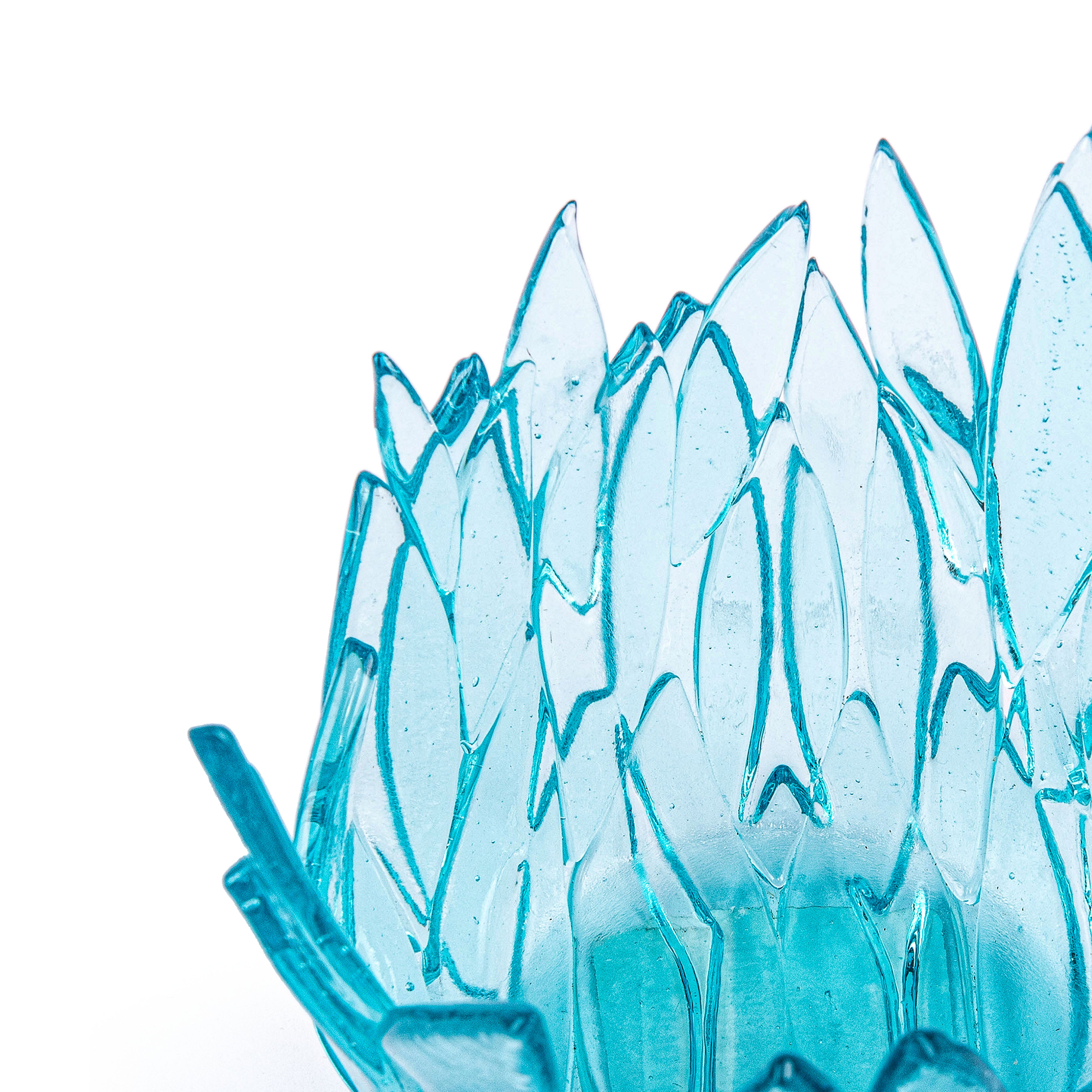 Heather Palmer Glass. Blue Glass Decorative Plate. Small Size