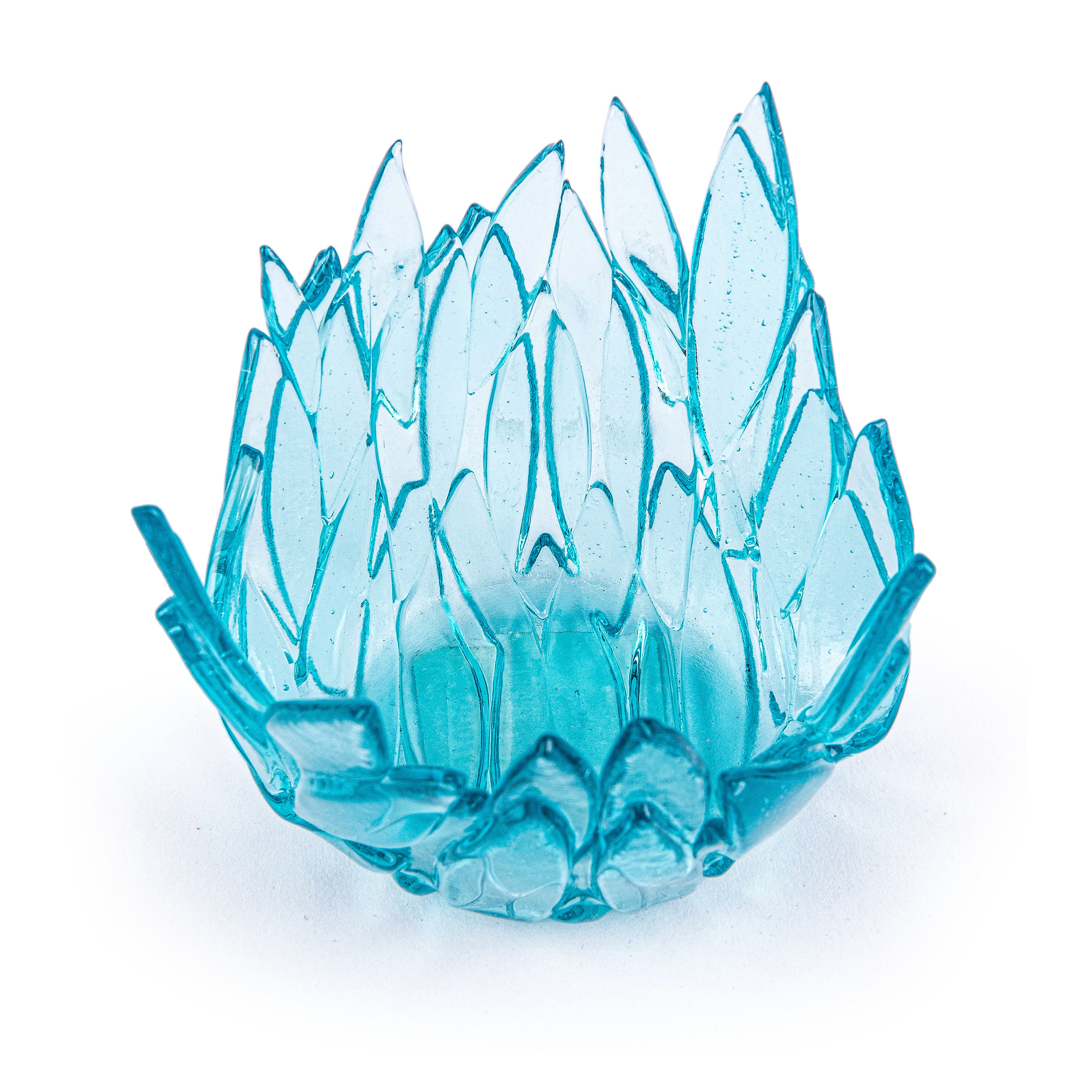 Heather Palmer Glass. Blue Glass Decorative Plate. Small Size