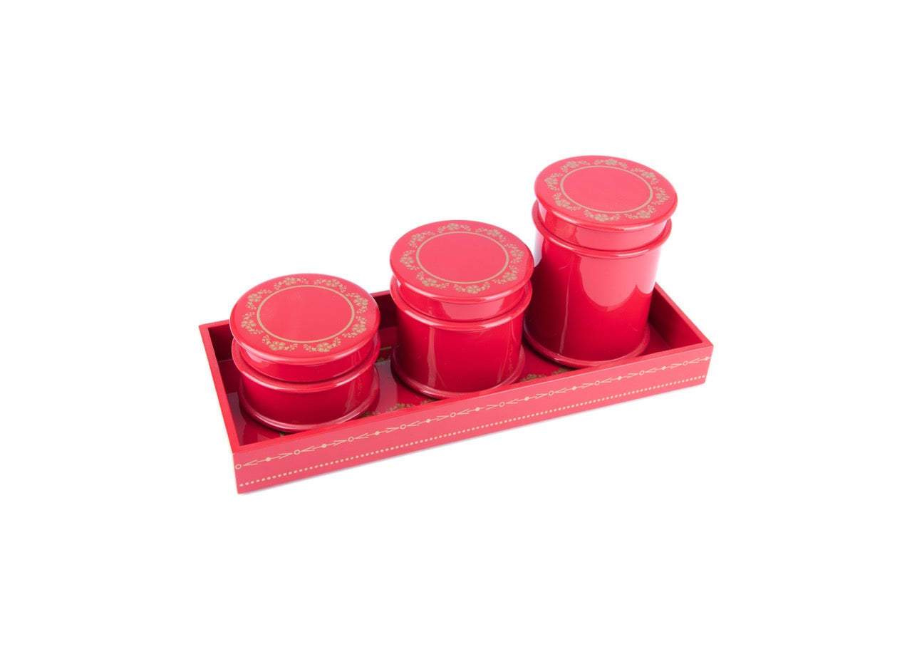 Villa & House New York (Originally Bungalow 5) Tartier 3 Rounded Canisters and Tray