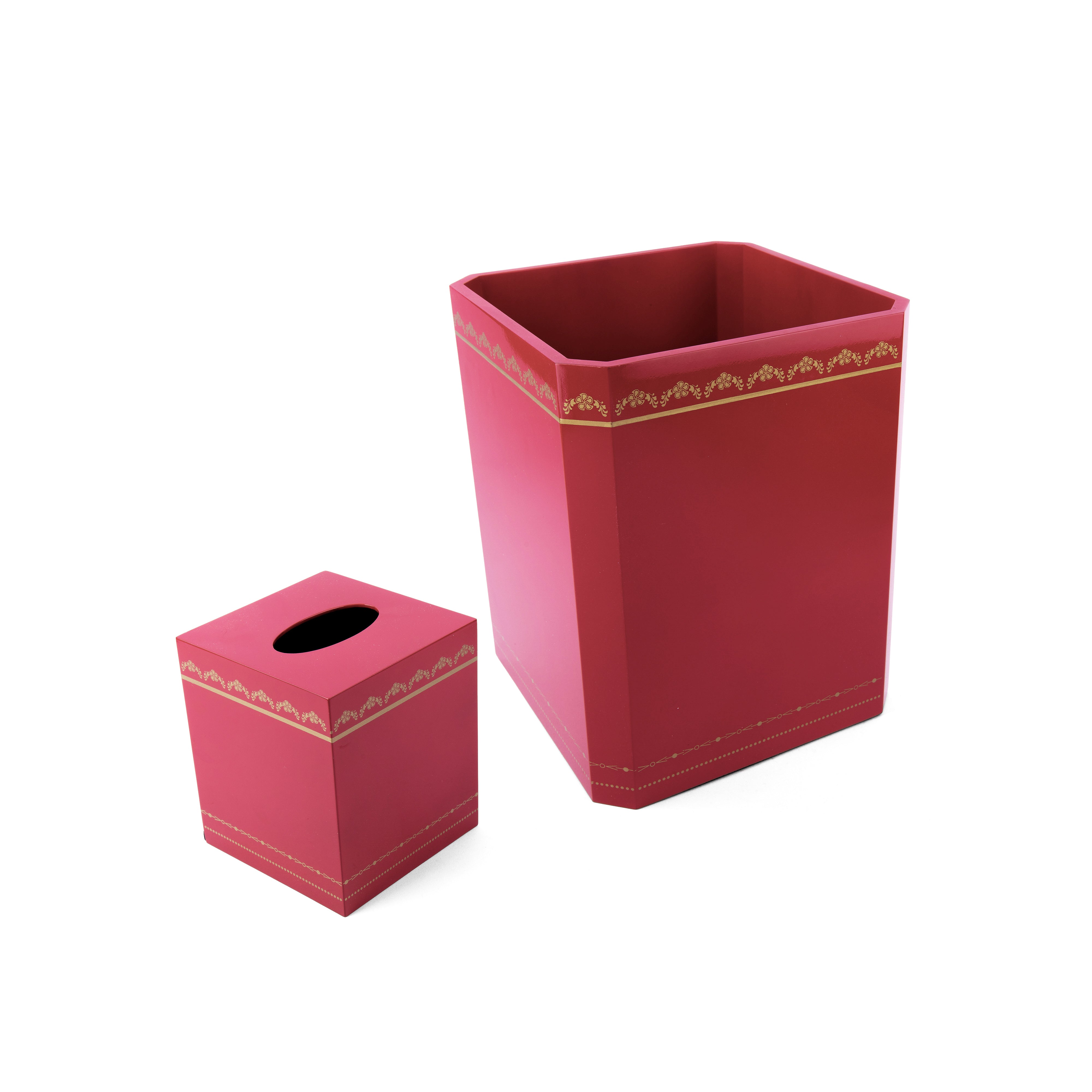Villa & House New York (Originally Bungalow 5). A Set of Classic Red Tissue Box & Waste Basket