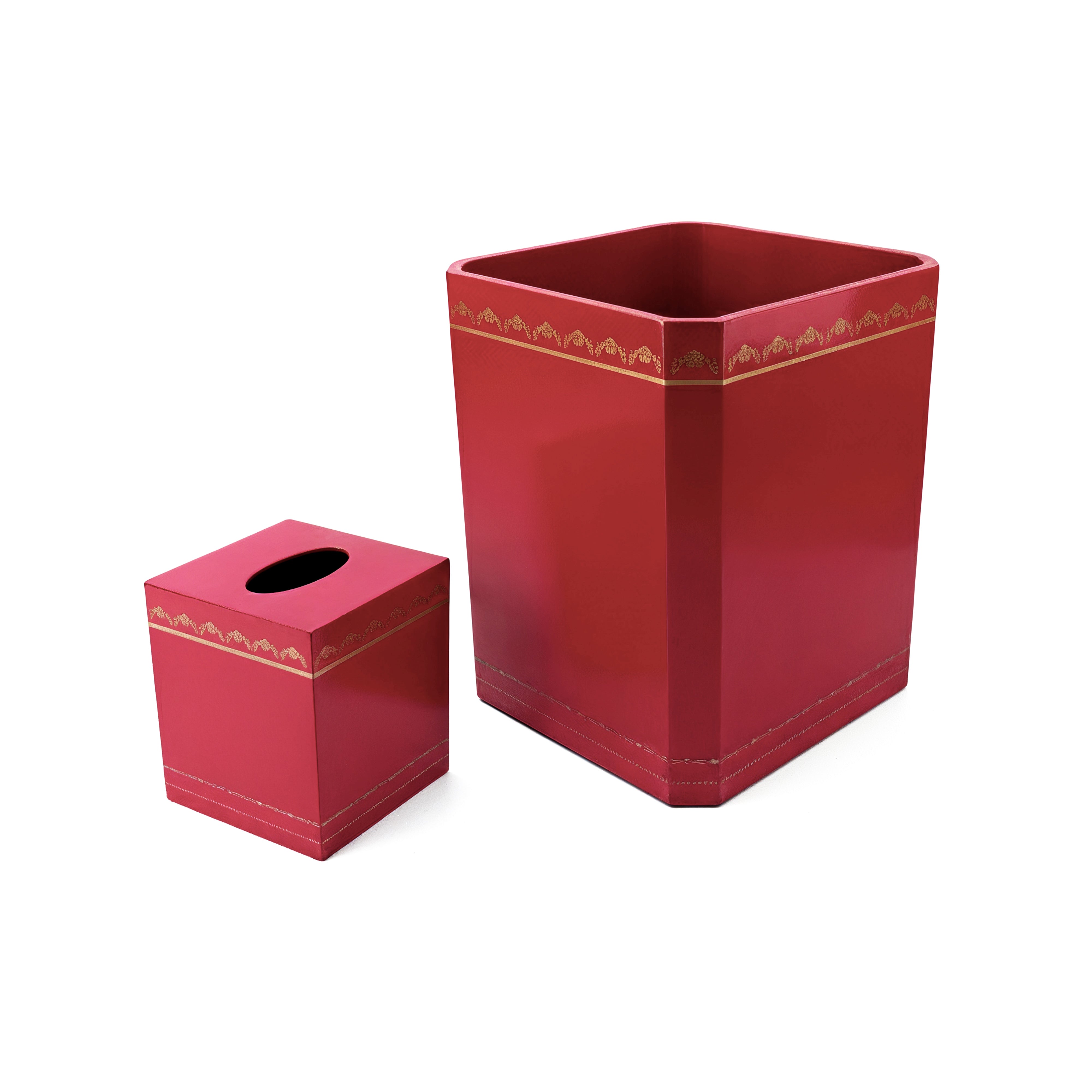 Villa & House New York (Originally Bungalow 5). A Set of Classic Red Tissue Box & Waste Basket