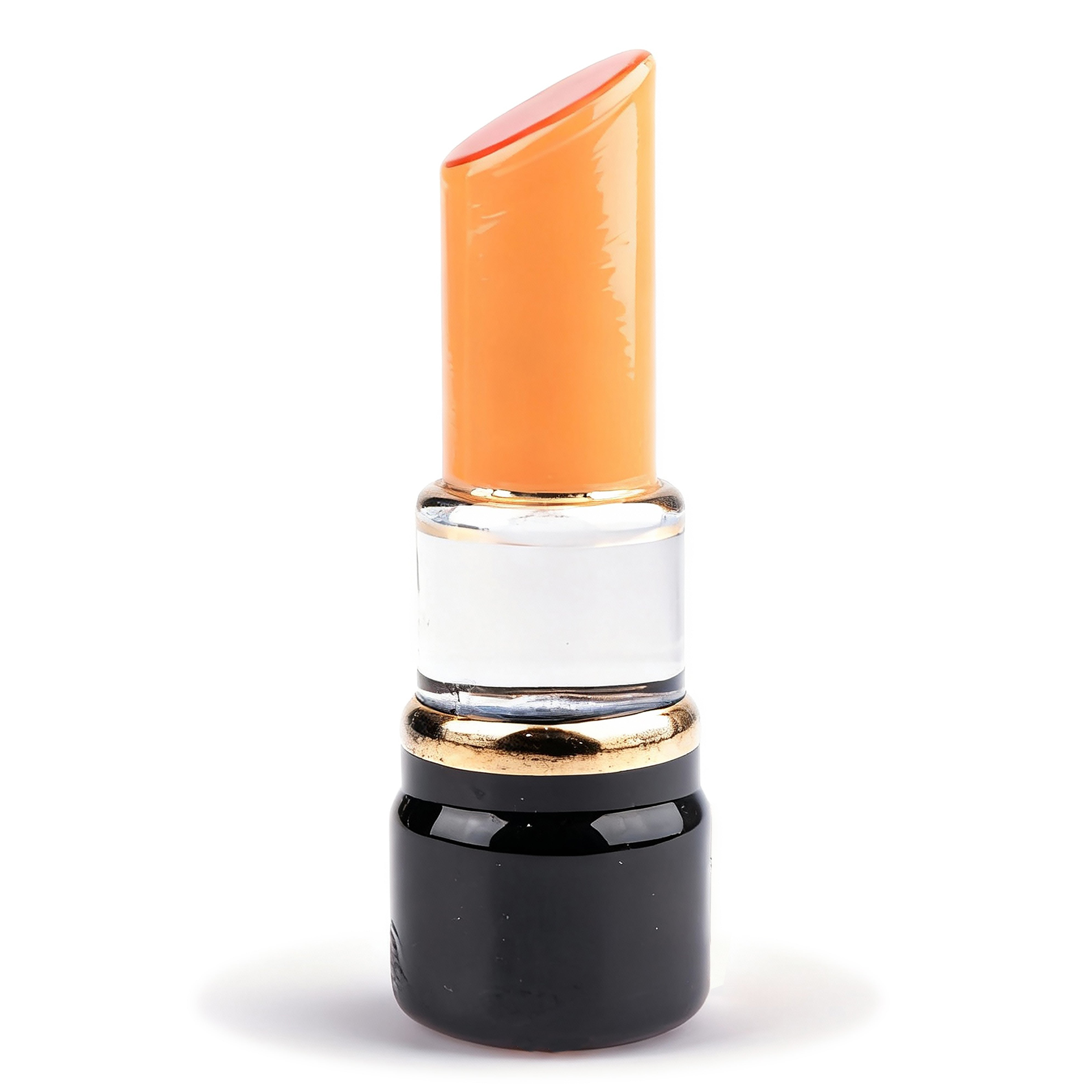 Kosta Boda. Glass Figurine in Orange Lipstick Design. Small Size