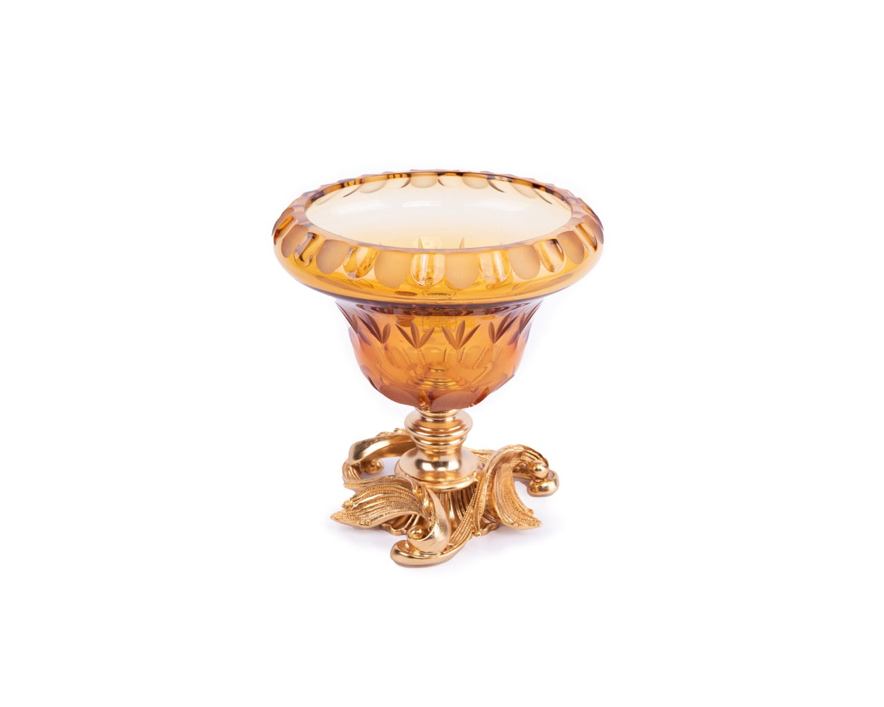 I Biagi. Amber Crystal Decorative Plate. Large Size