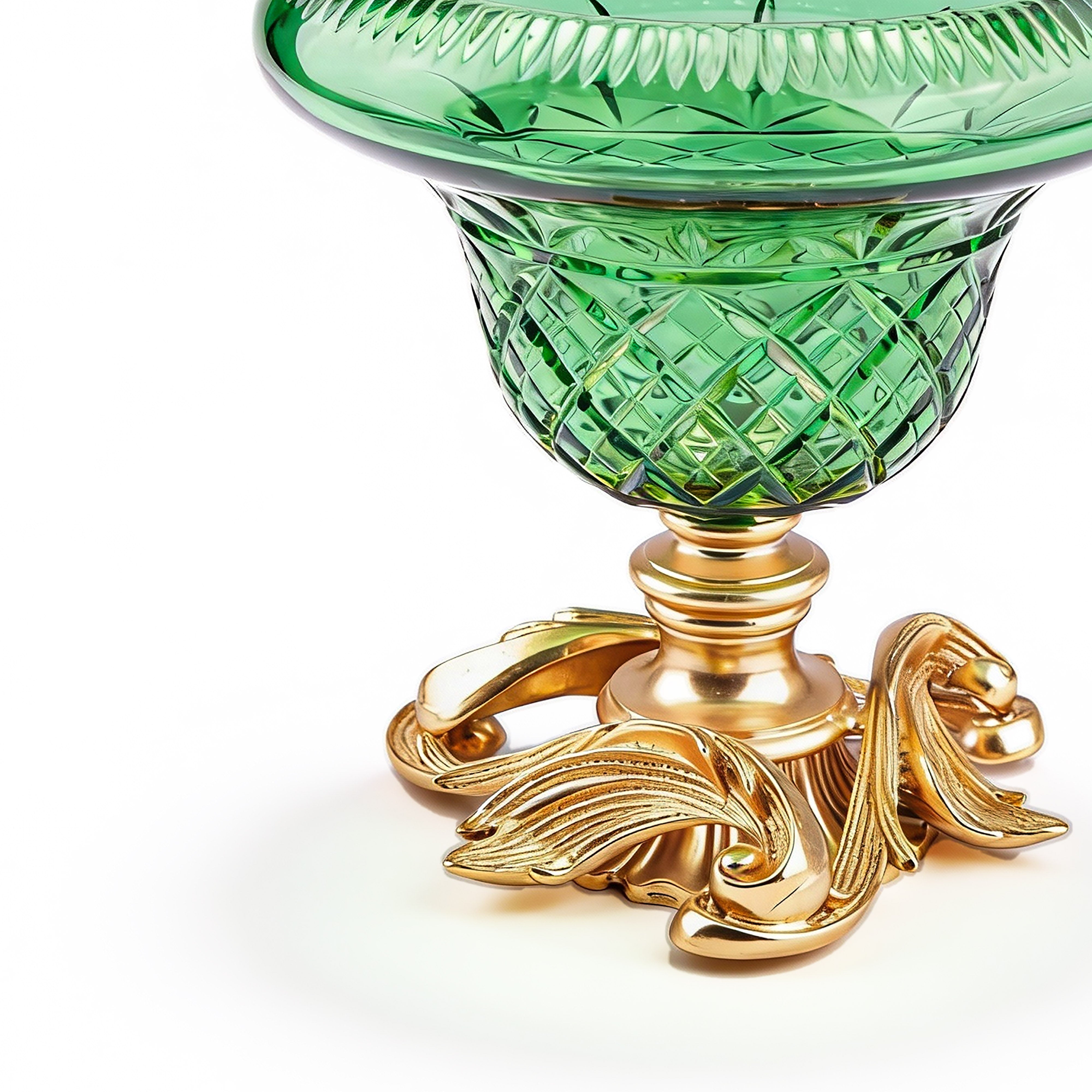 I Biagi. Green Crystal Decorative Plate. Large Size