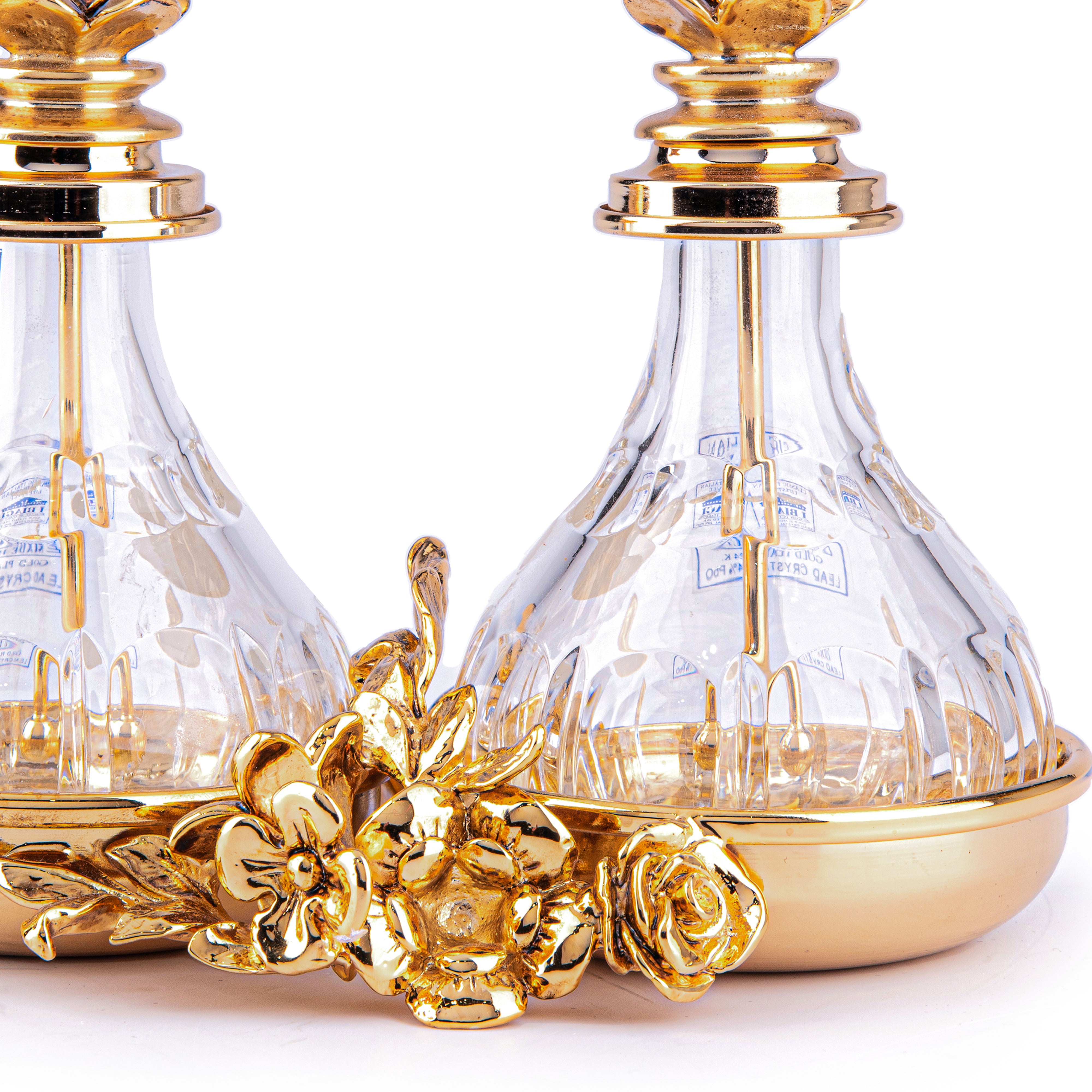 I Biagi. Set of 2 Crystal Perfume Bottles. 130 ML Each