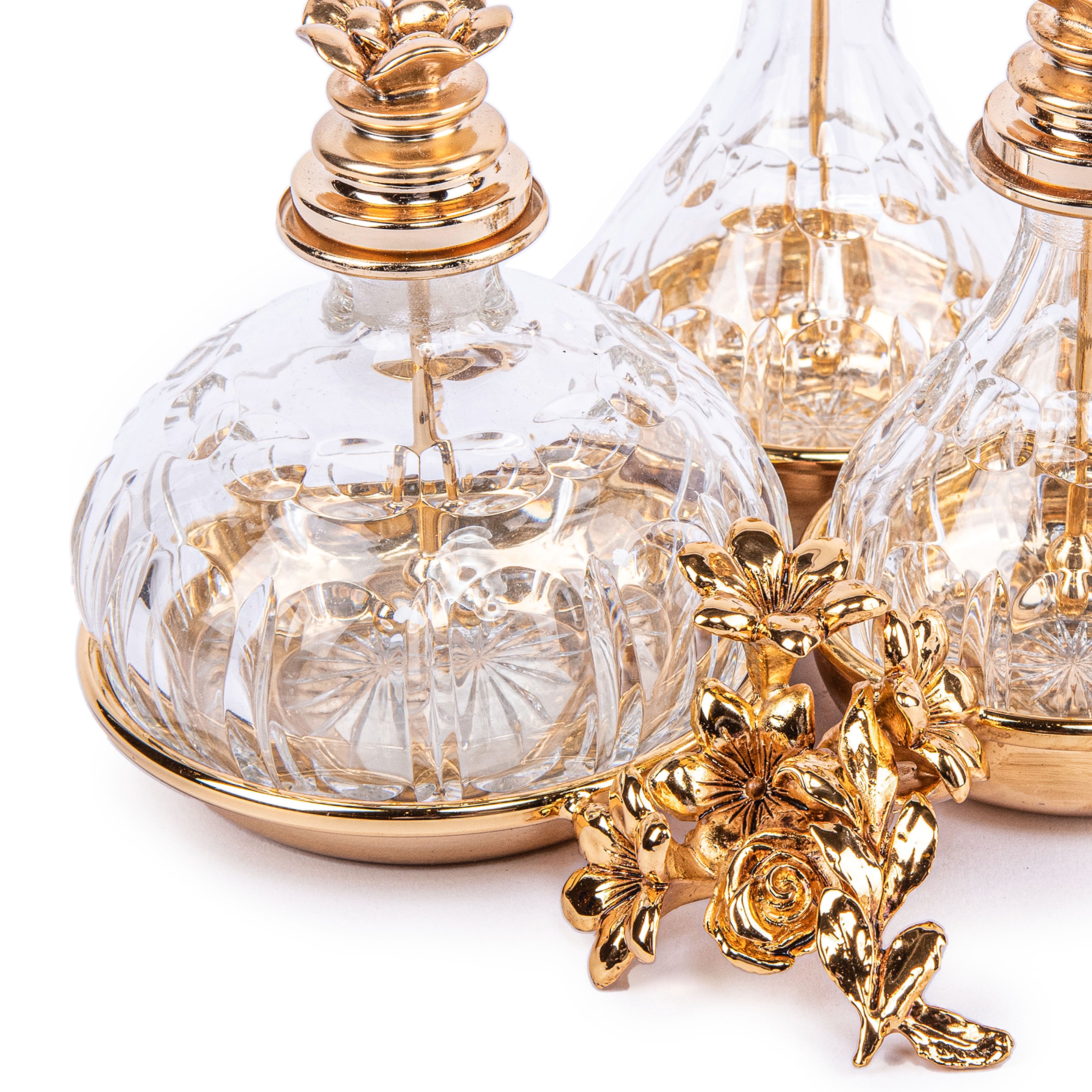 I Biagi. Set of 3 Crystal Perfume Bottles