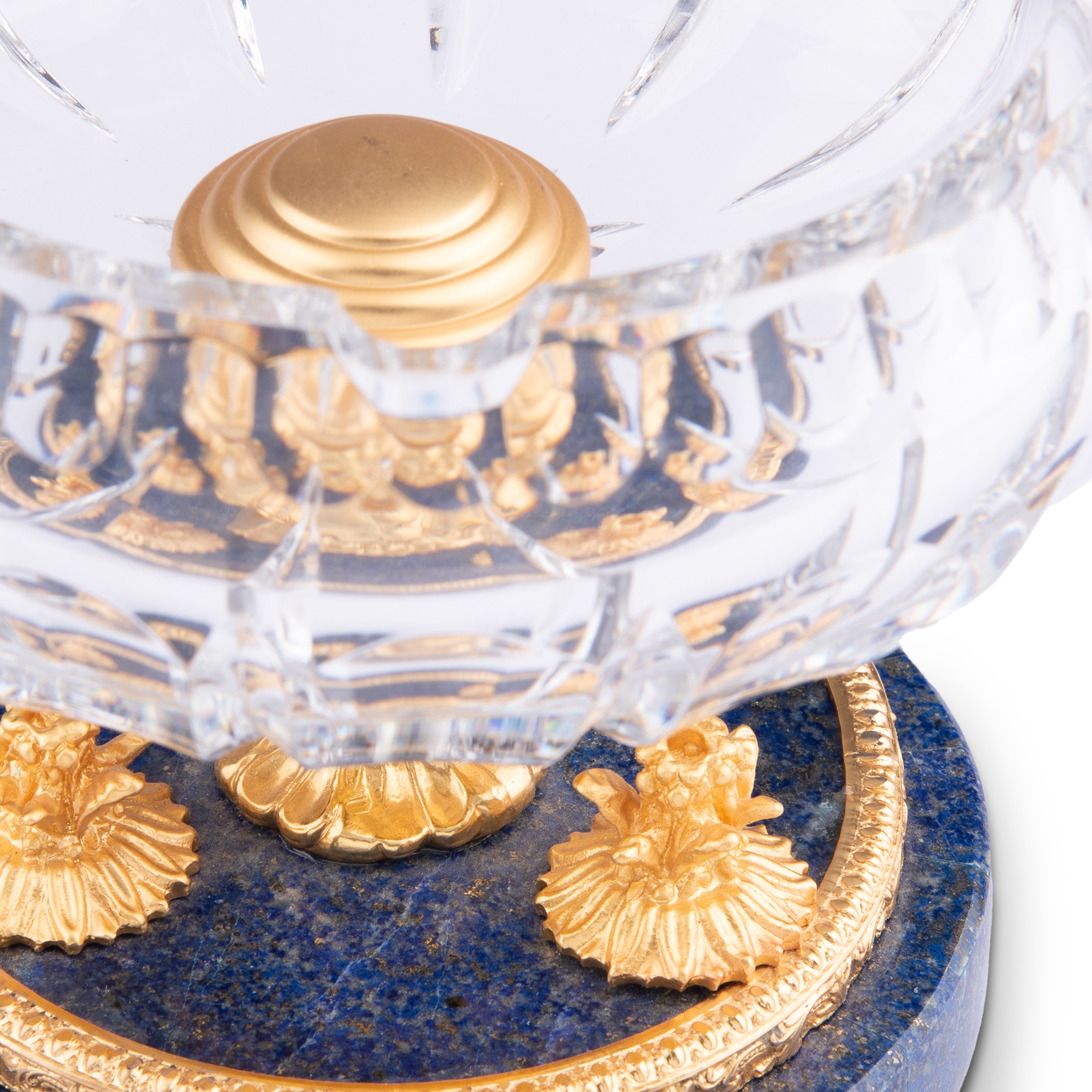 I Biagi. Crystal Cigar Ashtray with Stone Base. Medium Size