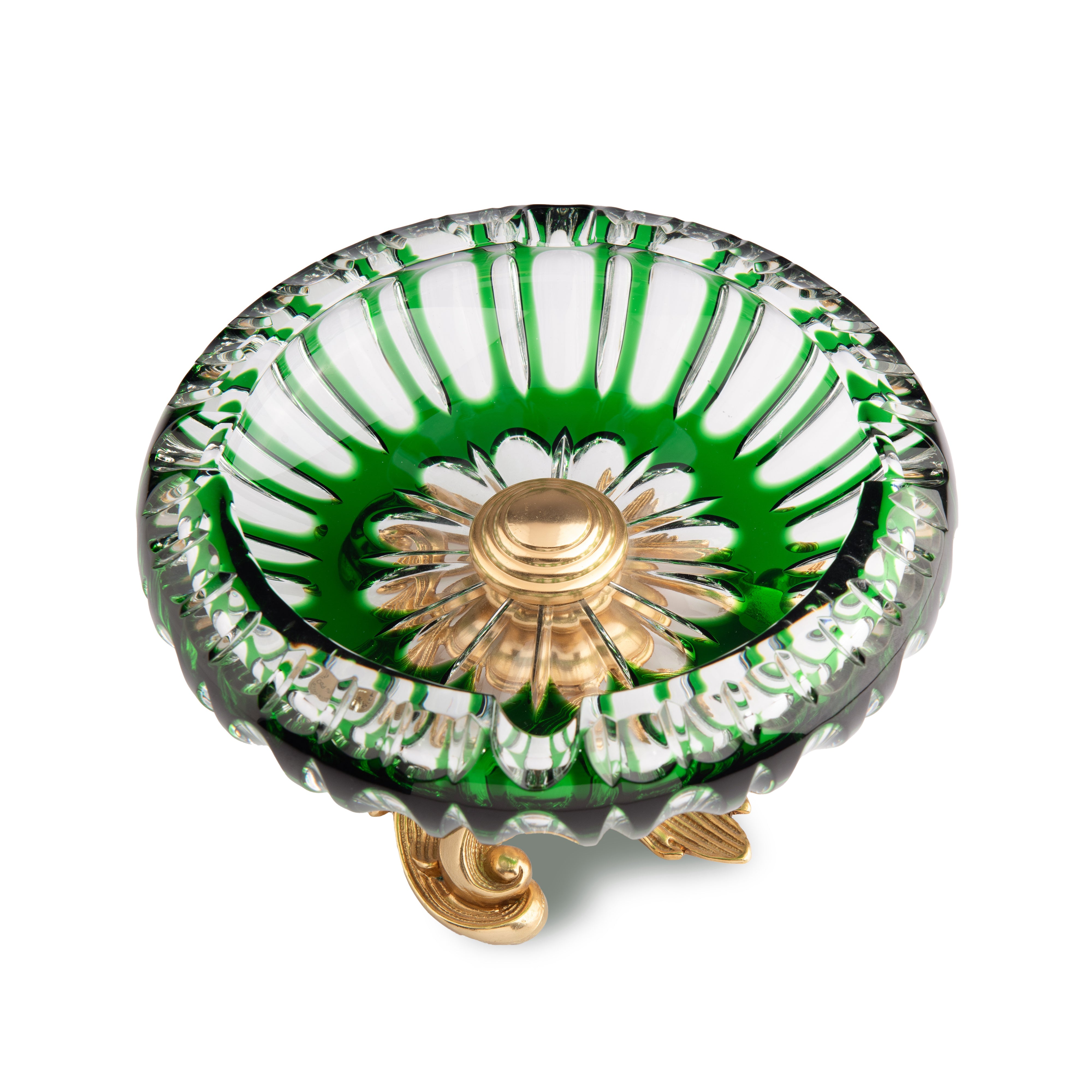I Biagi. Green Crystal Cigar Ashtray. Large Size