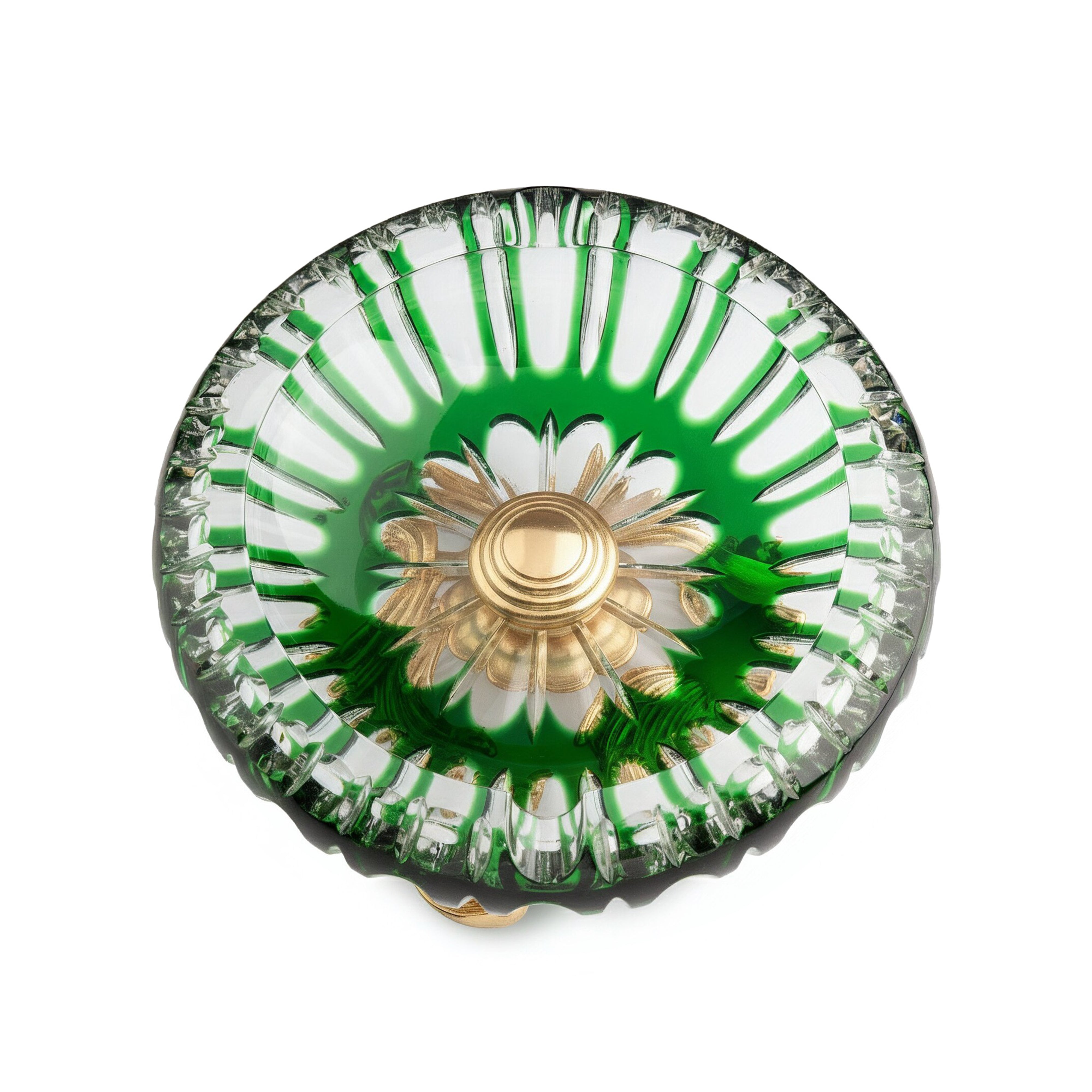 I Biagi. Green Crystal Cigar Ashtray. Large Size