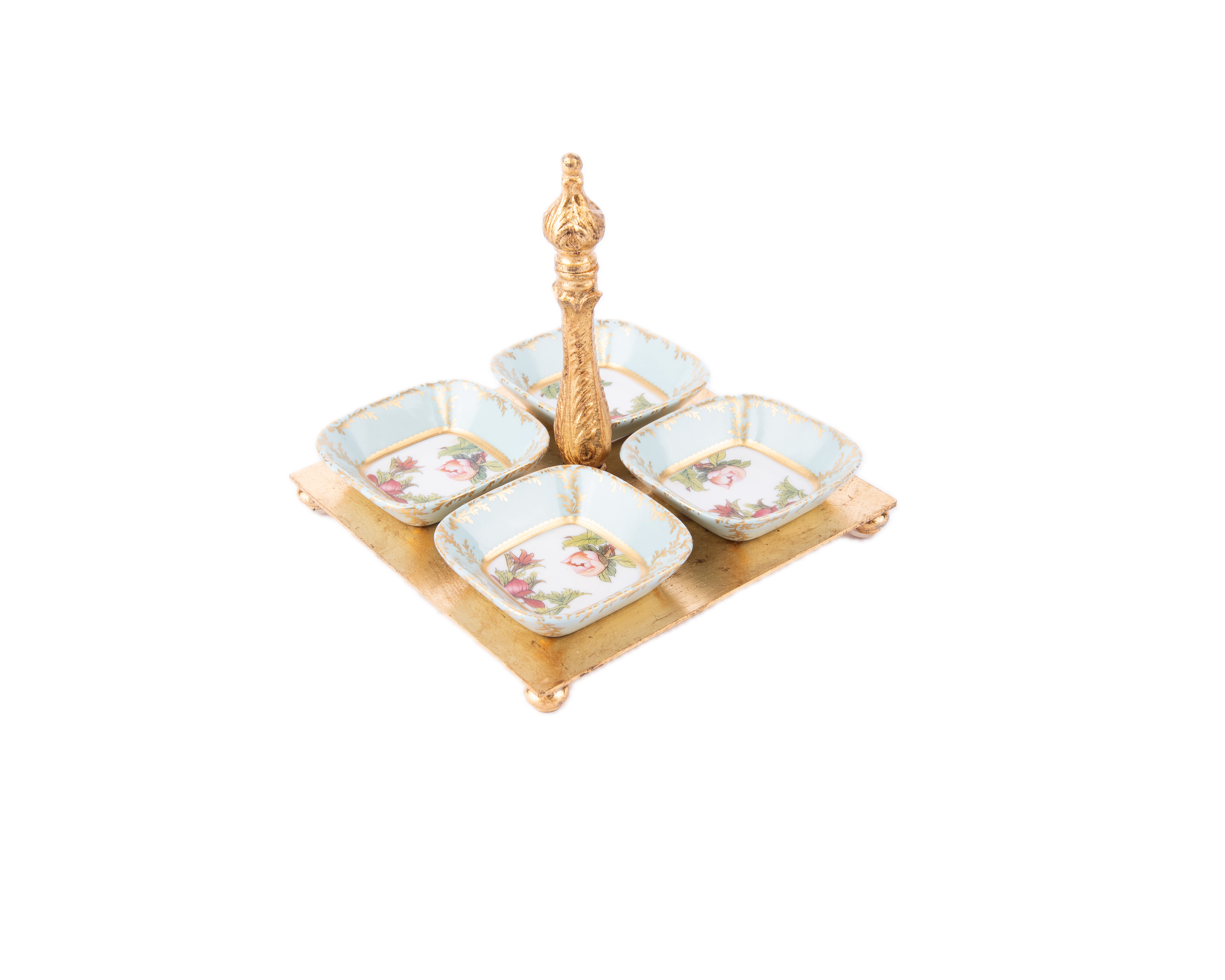 Mangani 1958.  Porcelain Dessert Tray & 4 Bowls for Afternoon Tea