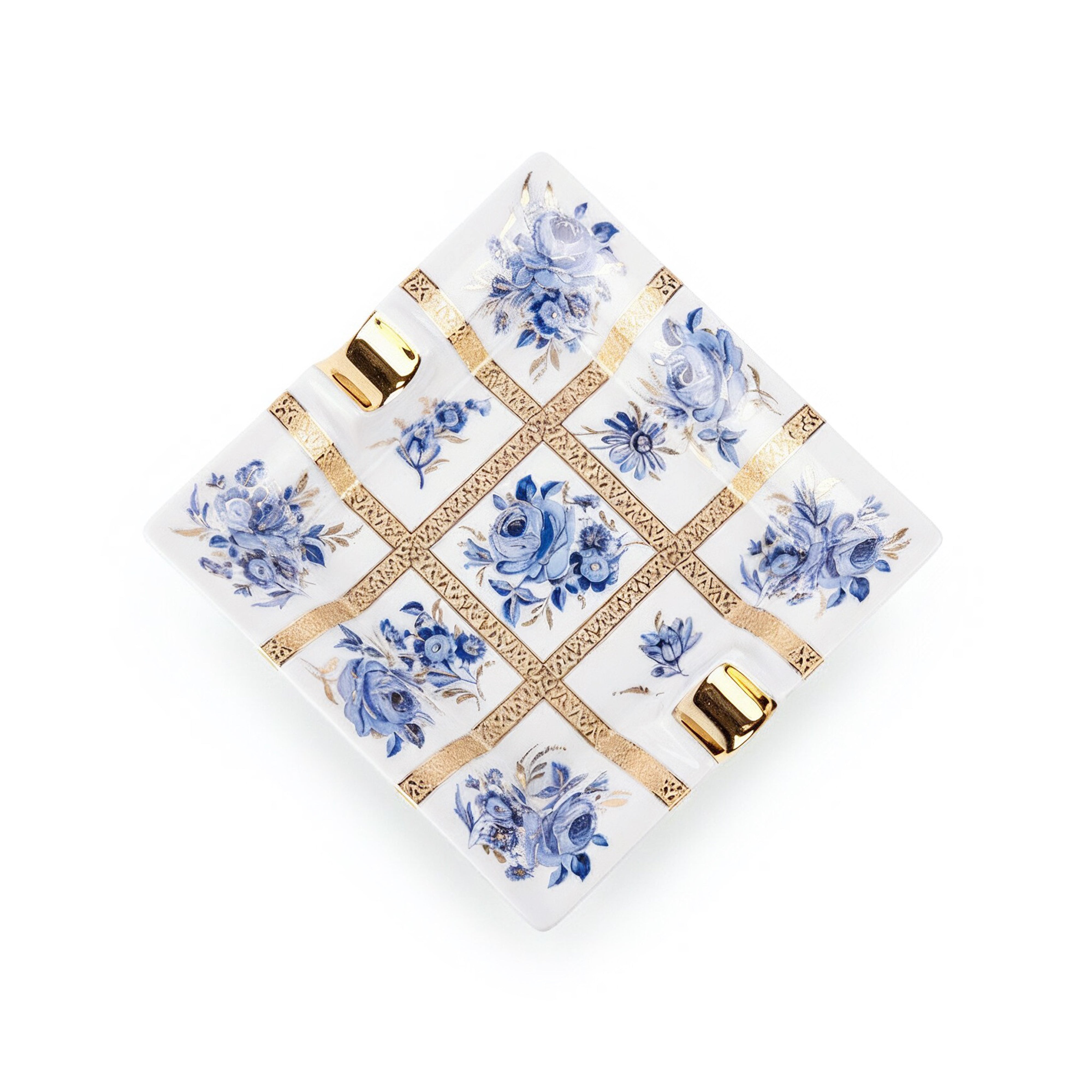 Mangani 1958. Small Floral Porcelain Ashtray