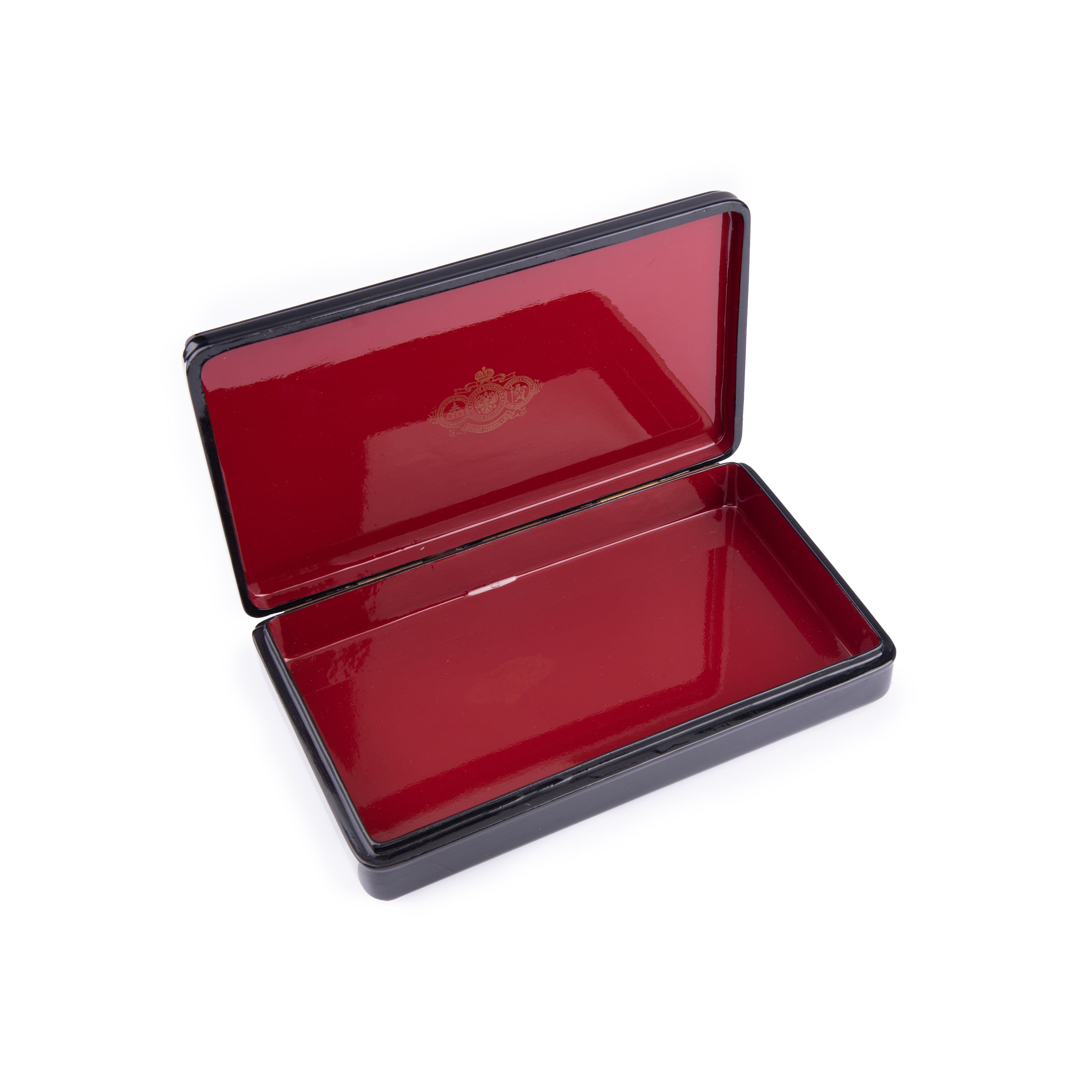 Skazka. Hand Painted Jewellery Box Showcasing Winter in Russia. Medium Size