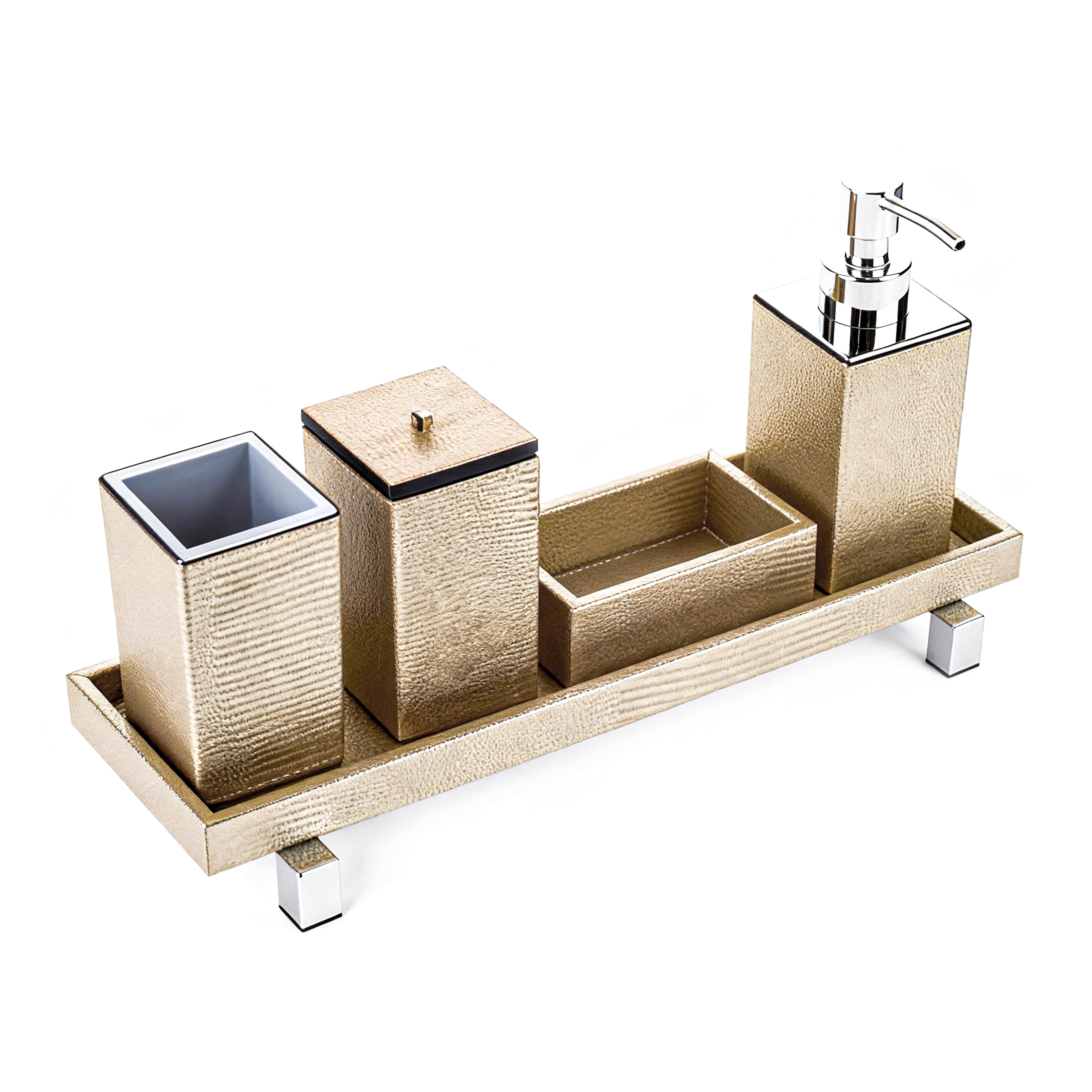 Pinetti. Poseidon Square Leather Bathroom Set.