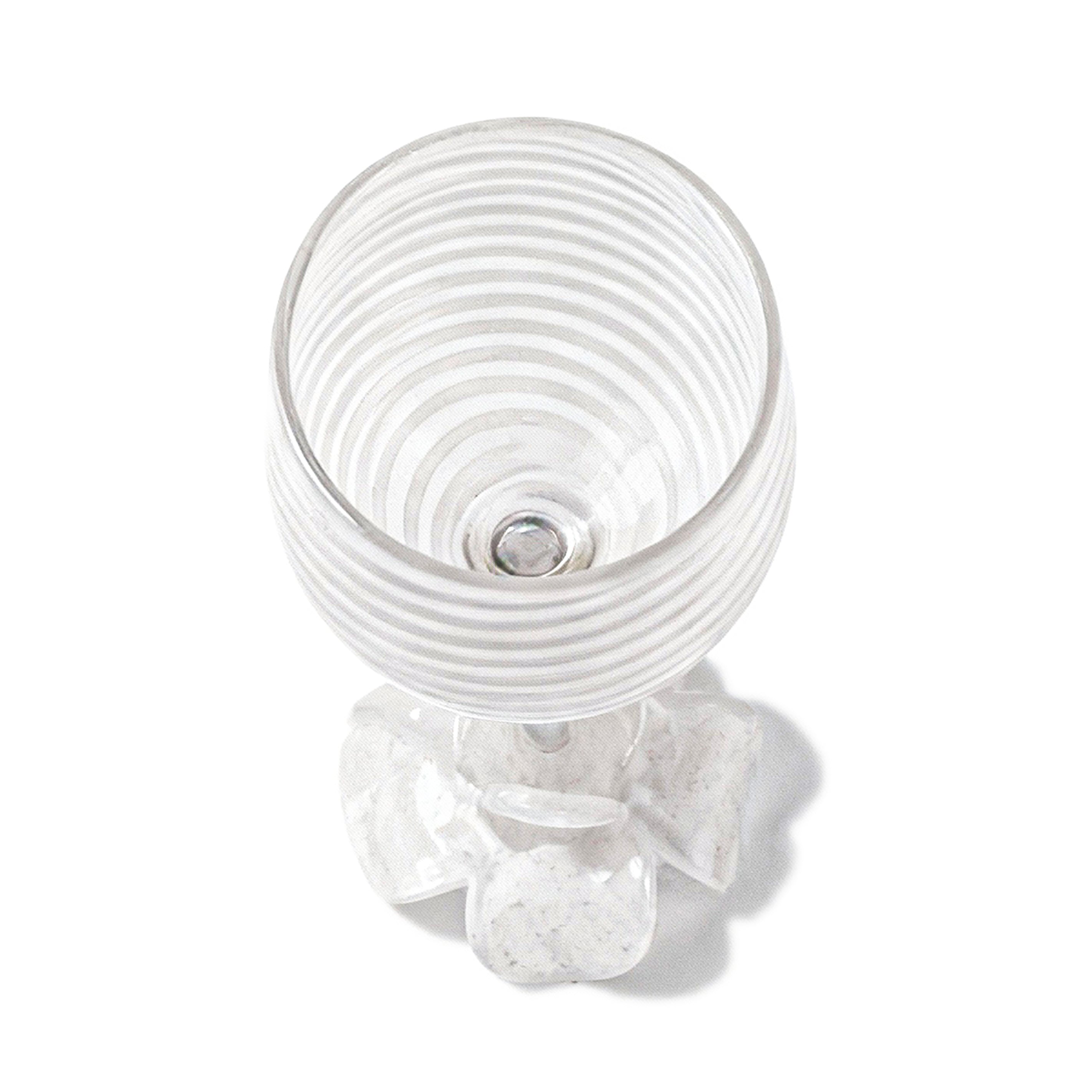 Abhika. Stripped Glass with Murano Flower Base. Sold as 1 piece
