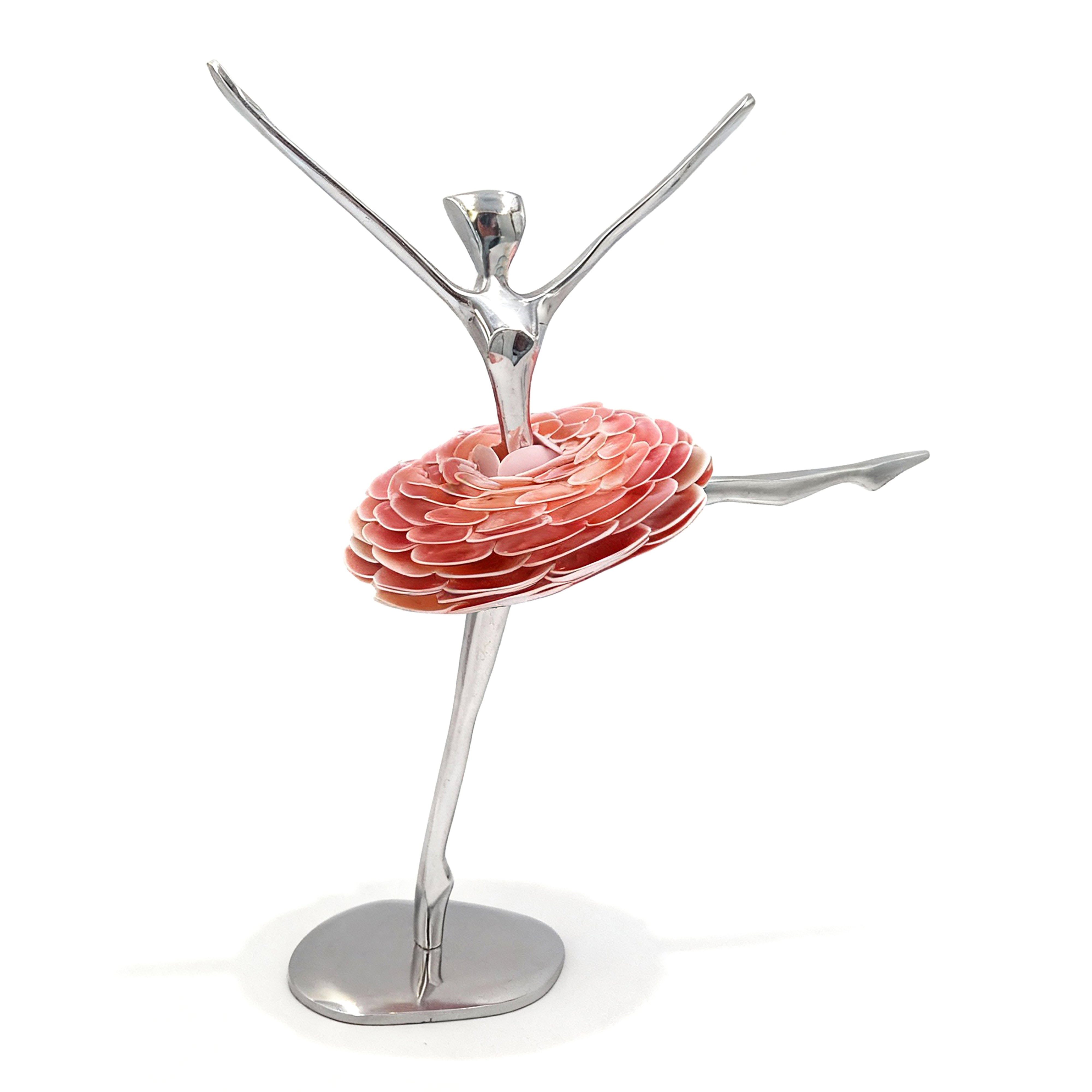 Brazilian Home Collection. Ballerina Figurine Designed in Seashell & Stainless Steel