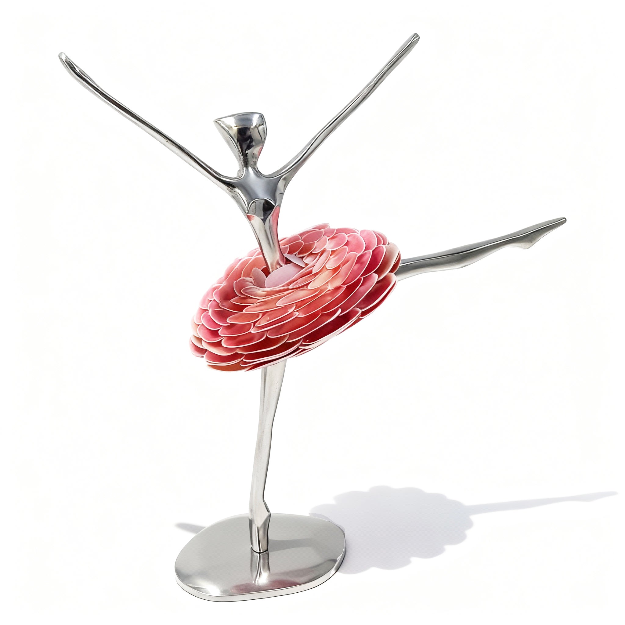 Brazilian Home Collection. Ballerina Figurine Designed in Seashell & Stainless Steel