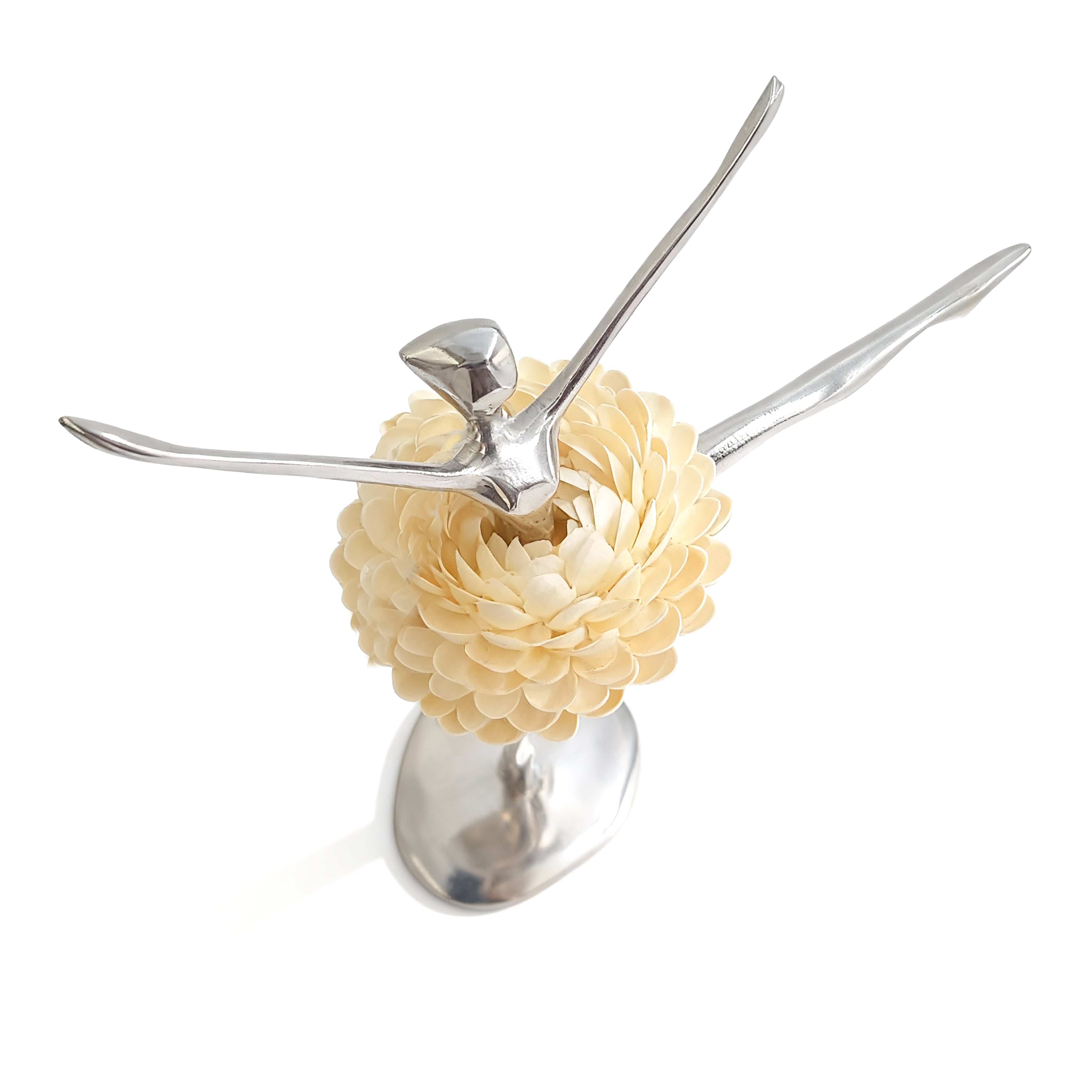 Brazilian Home Collection. Ballerina Figurine Designed in Seashell & Stainless Steel