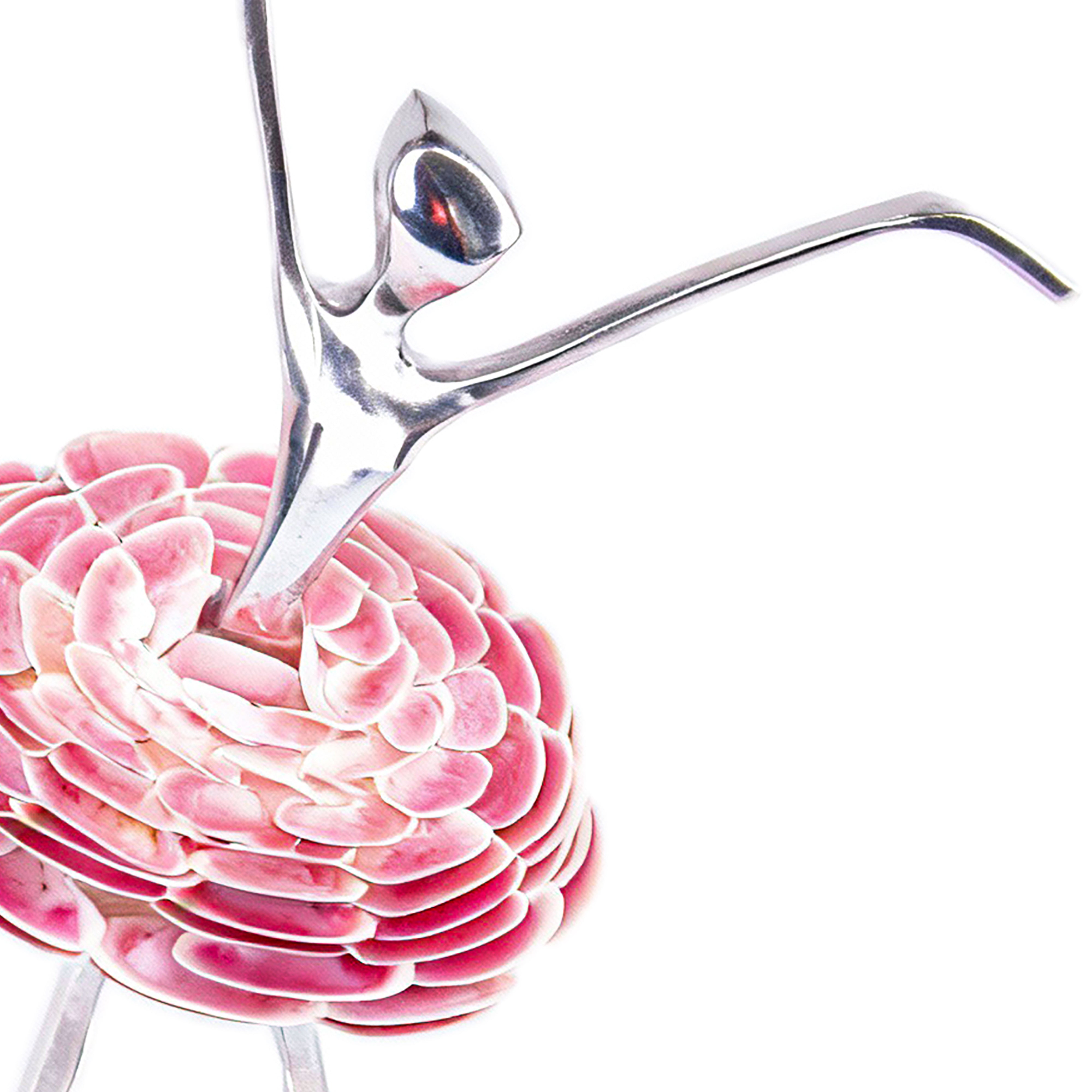 Brazilian Home Collection. Ballerina Figurine Designed in Seashell & Stainless Steel