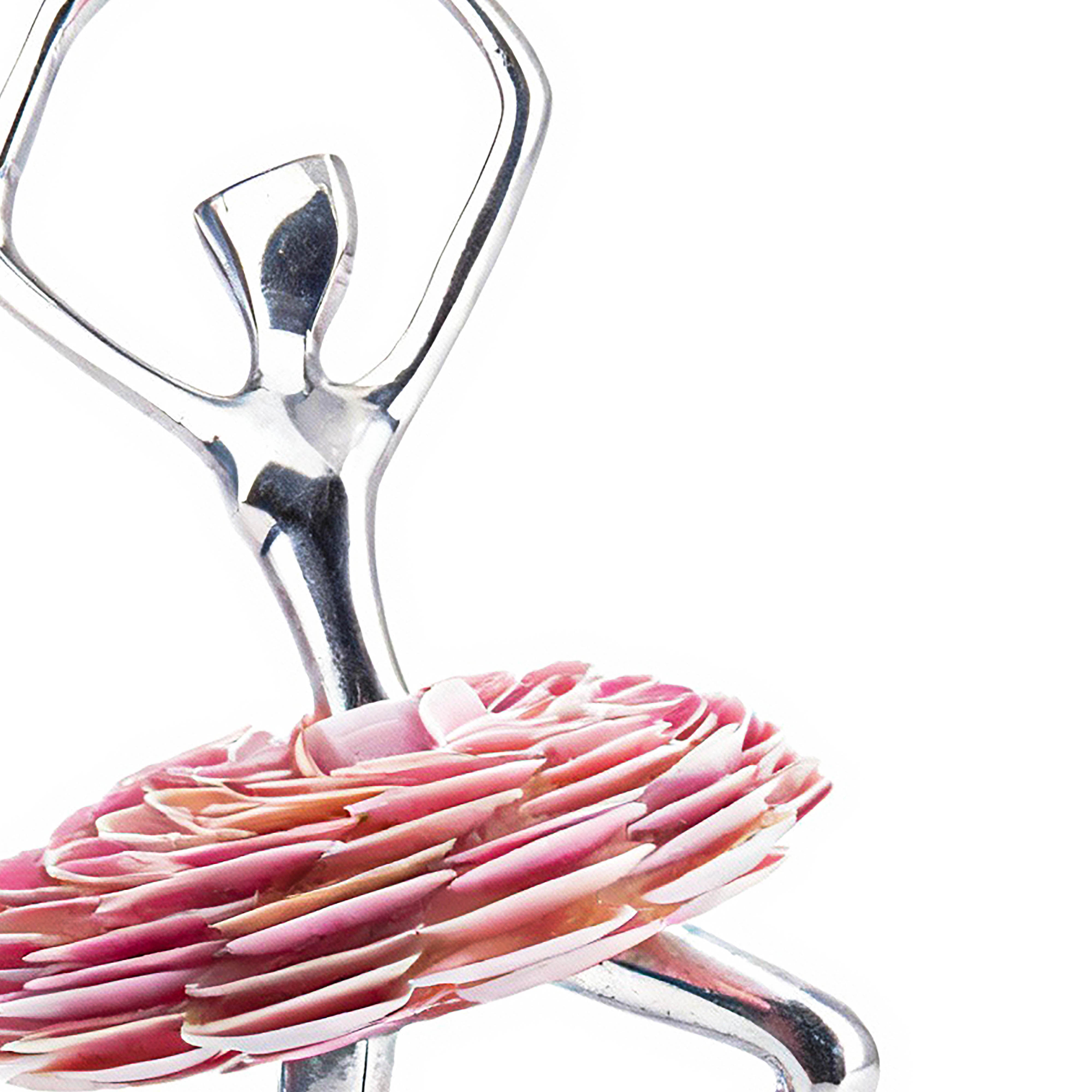 Brazilian Home Collection. Ballerina Figurine Designed in Seashell & Stainless Steel