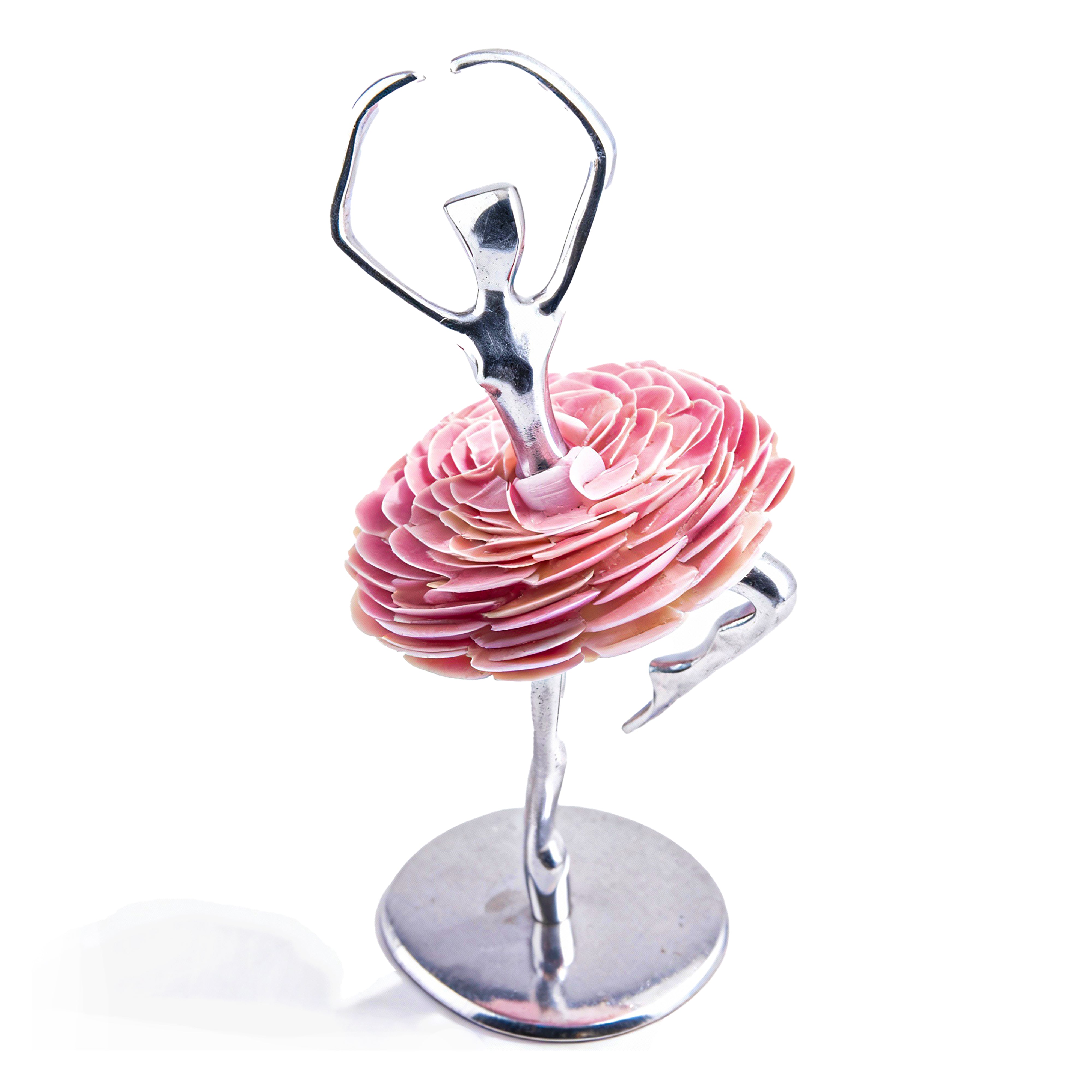 Brazilian Home Collection. Ballerina Figurine Designed in Seashell & Stainless Steel