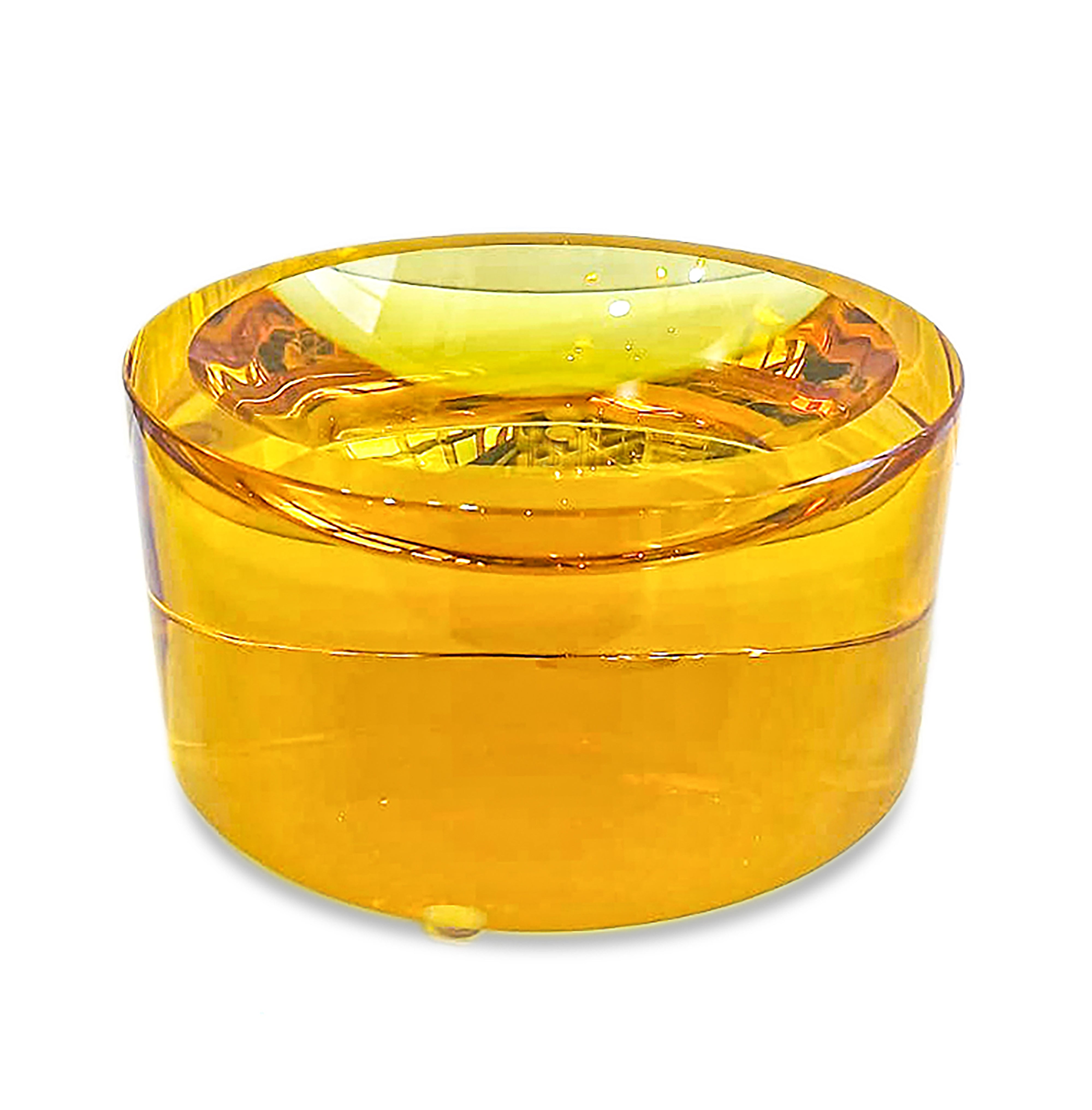 Veritas Home. Amber Glass Round Bowl. Medium Size