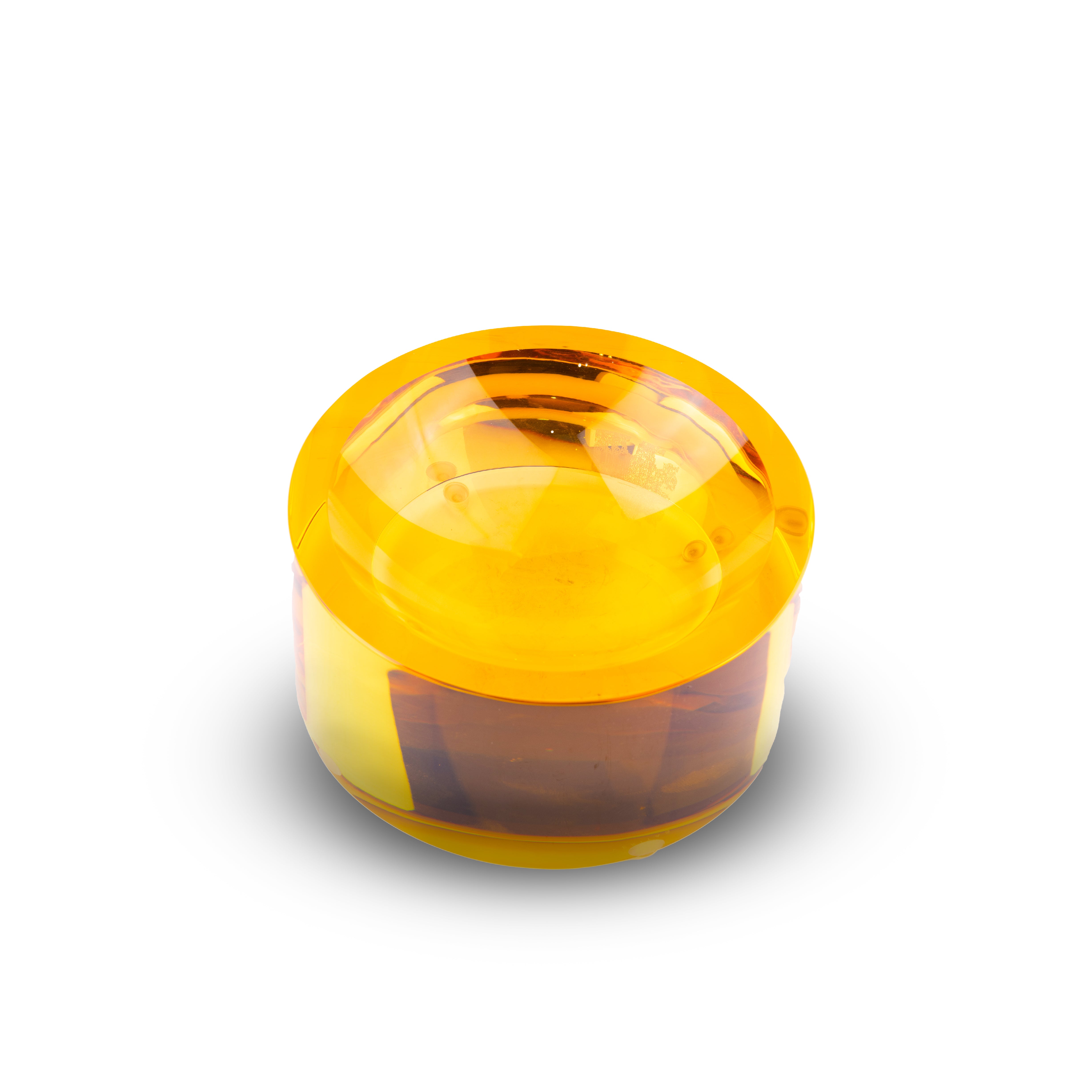 Veritas Home. Amber Glass Round Bowl. Medium Size