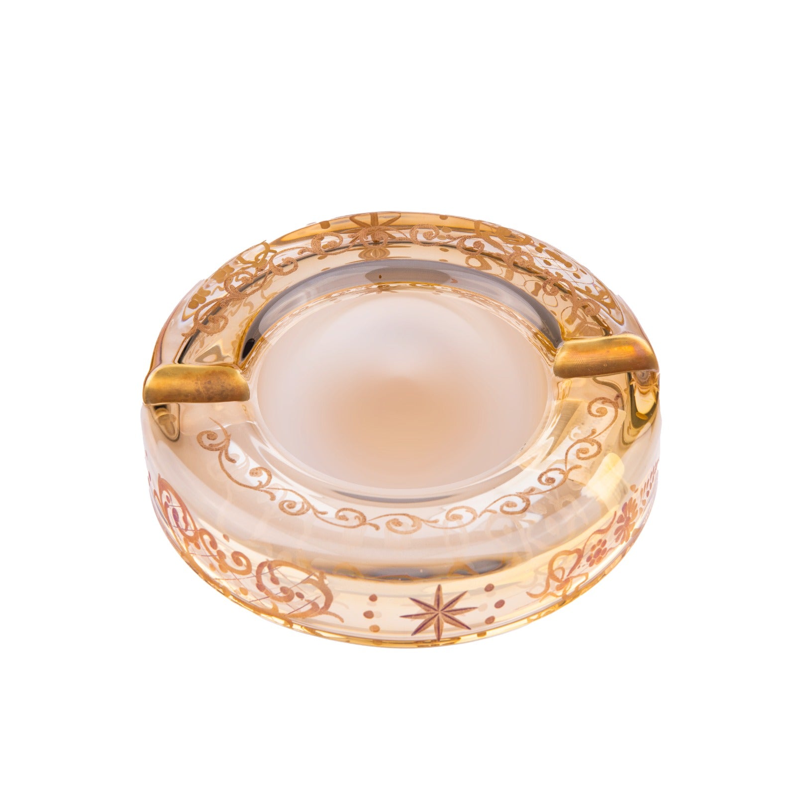 Griffe Montenapoleone. Amber Crystal Cigar Ashtray. Medium Size