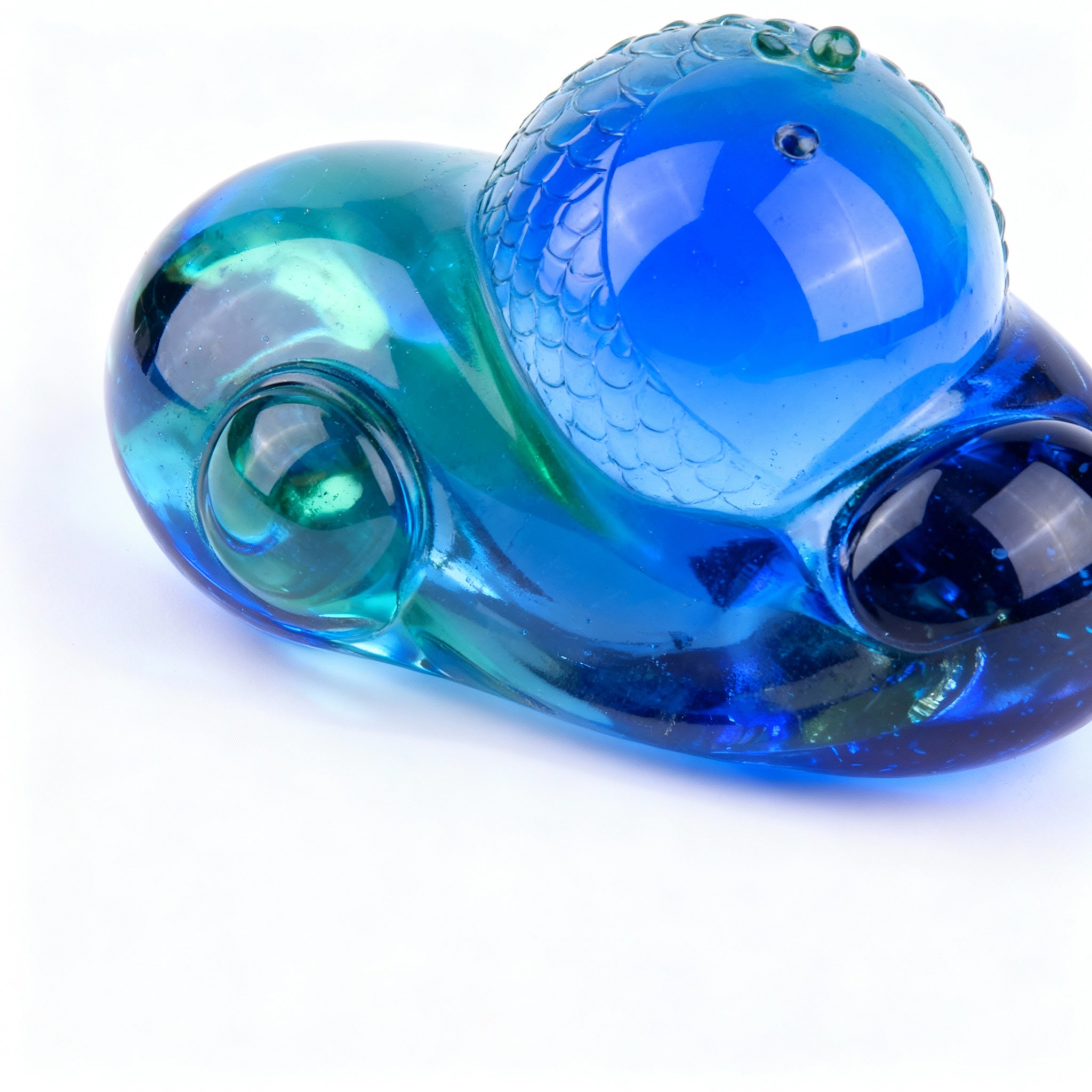 Liuligongfang Glass. Blue Crystal Figurine. Small Size