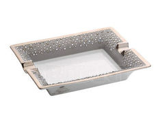 Manufacture De Monaco. Grey Porcelain Ashtray Studded with Blue Swarovski.